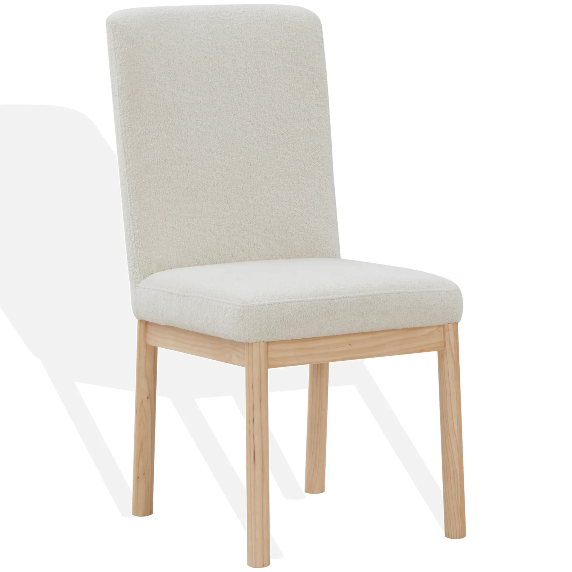 Halcy Boucle Dining Chair in Cream / Natural