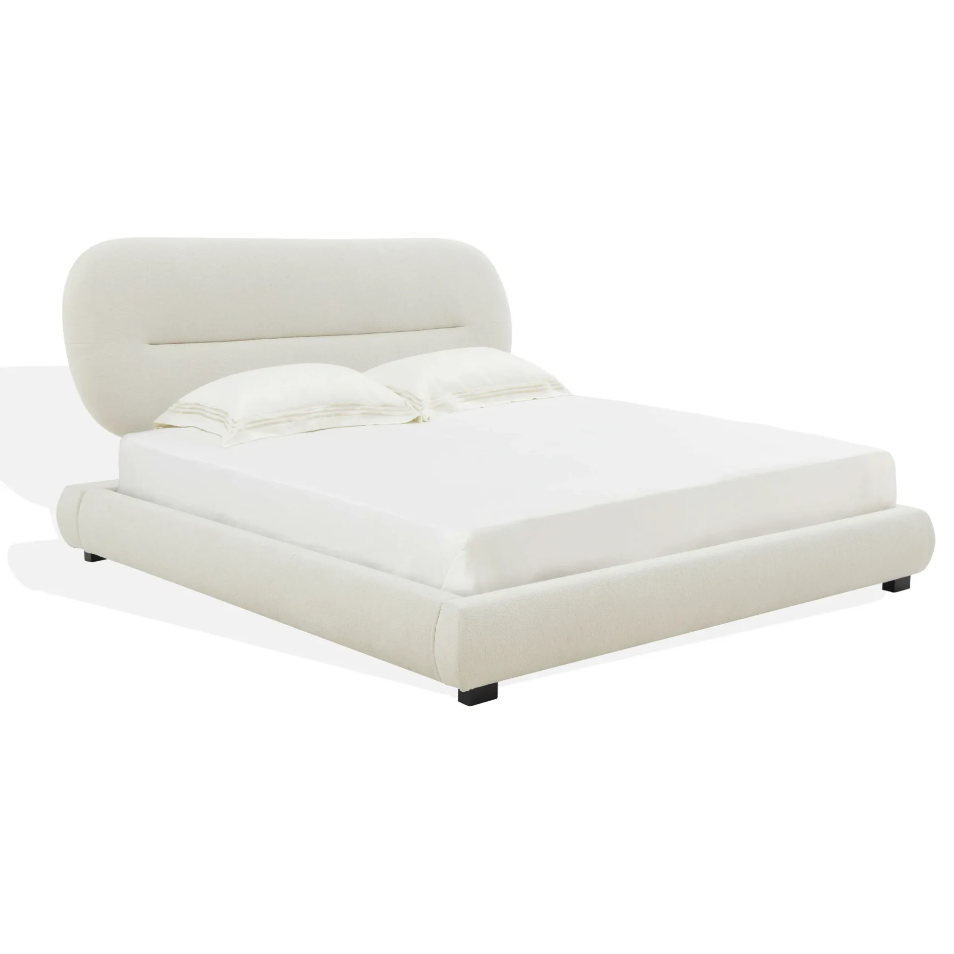 Thalia Oval Headboard Bed in Cream