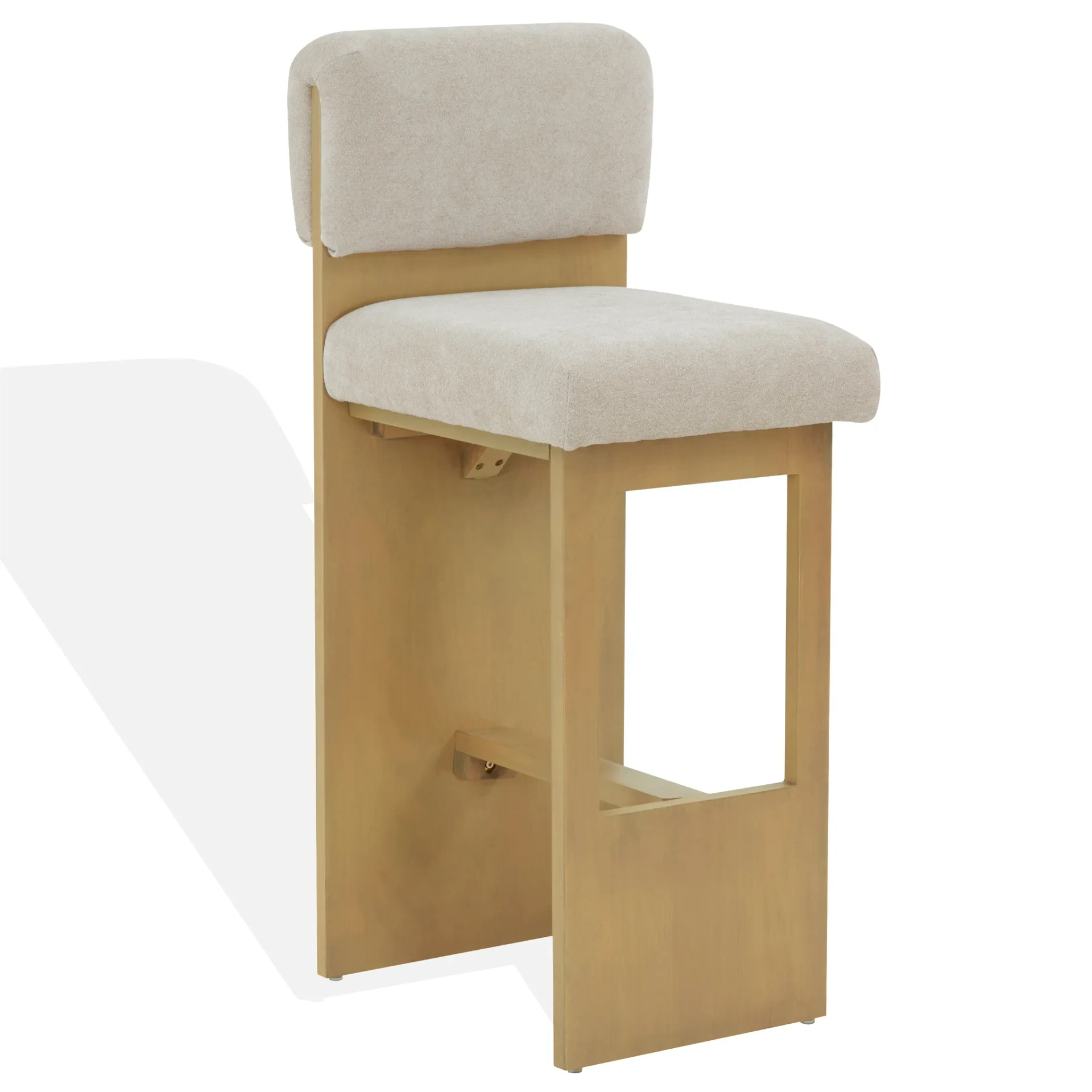 Naja Modern Barstool in Taupe / Natural