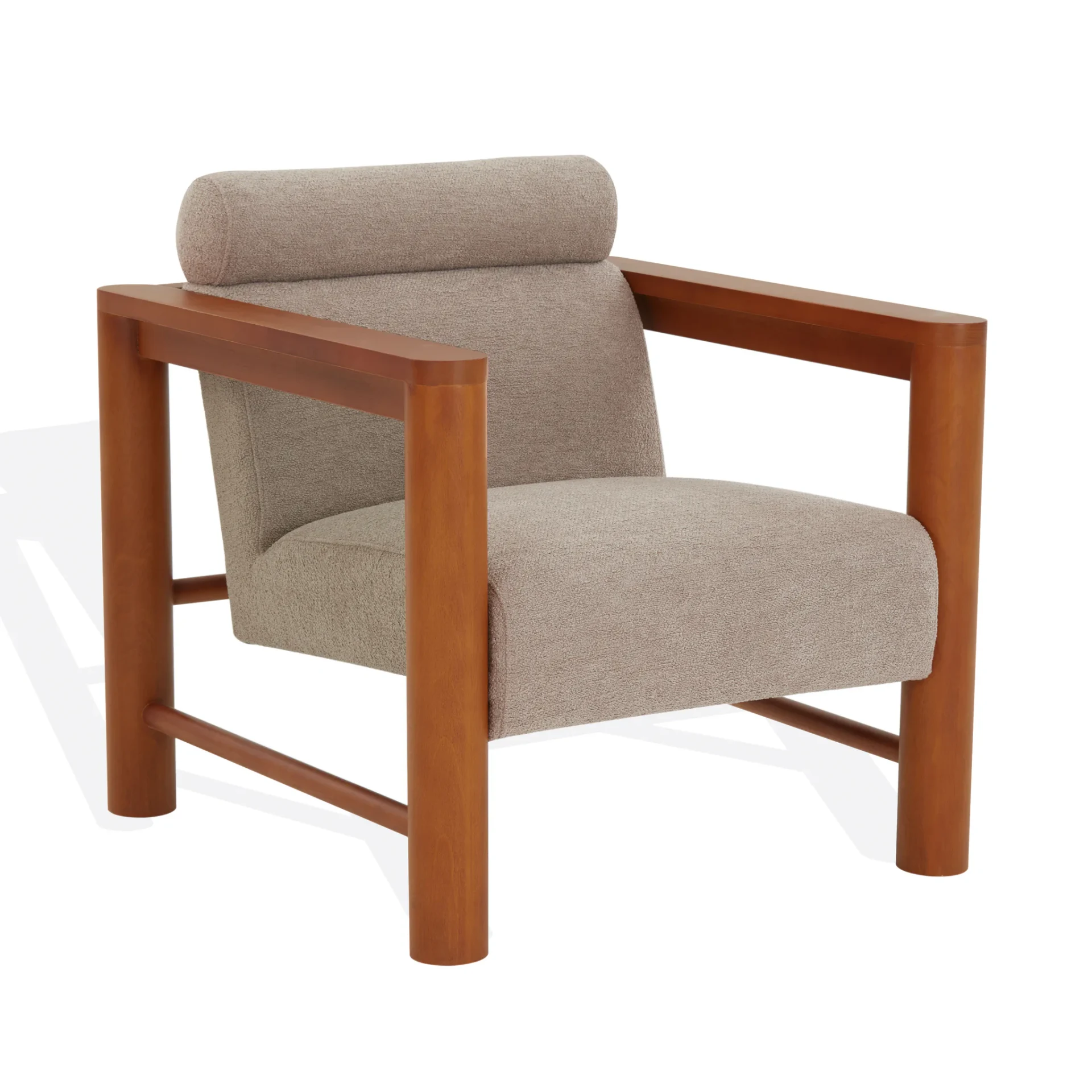 Nikolas Boucle Accent Chair in Light Brown / Natural