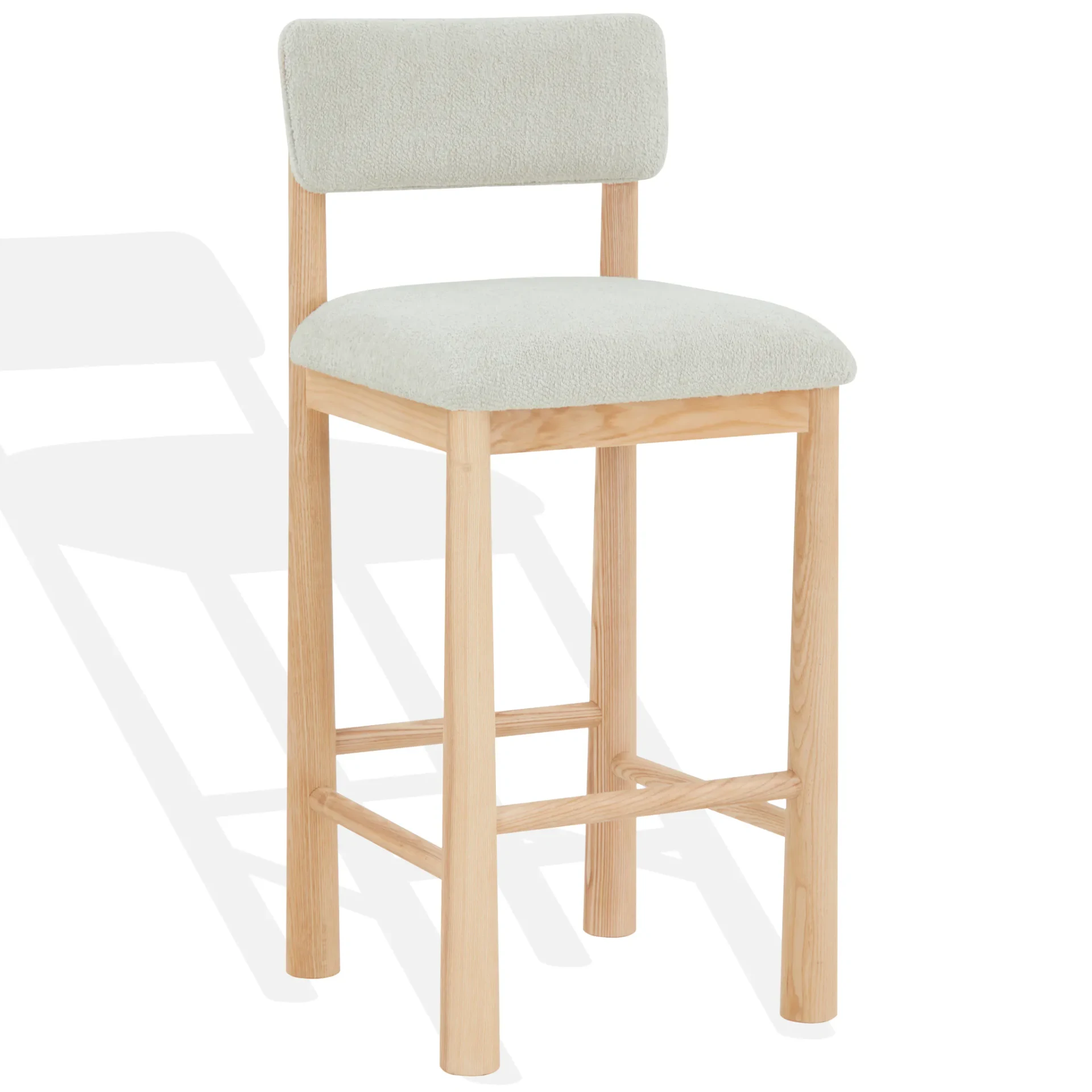 Wrenley Boucle Barstool in Light Brown / Natural