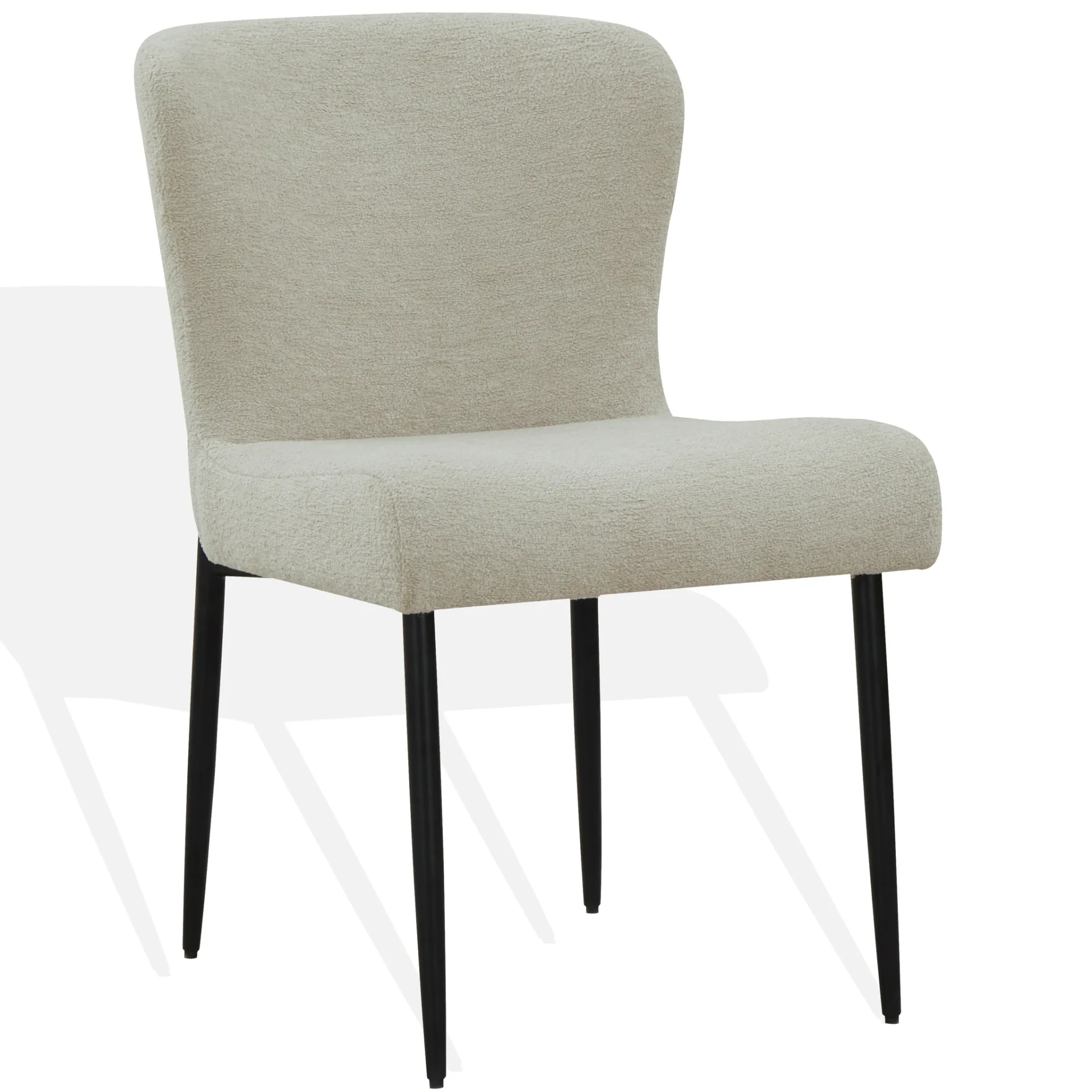 Katlynn Boucle Dining Chair in Dark Gray / Black