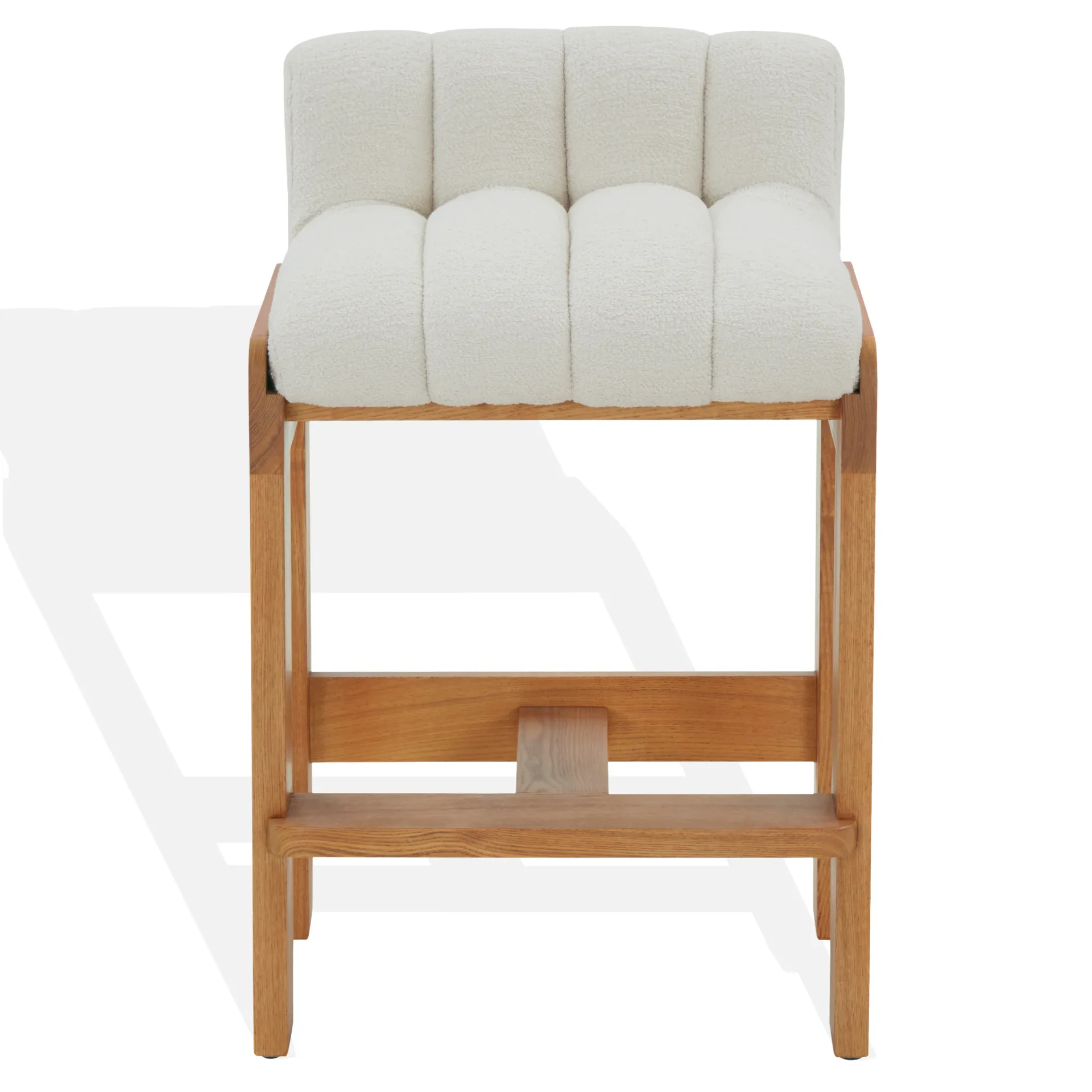 Delphini Boucle Counter Stool in Ivory / Black