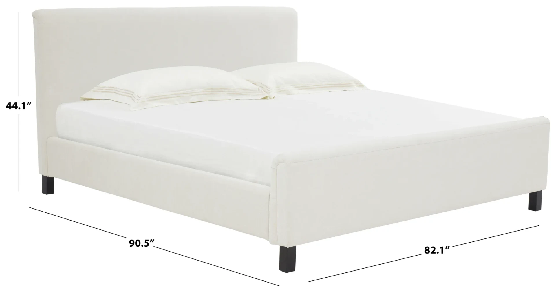 Finney Upholstered Bed in Cream