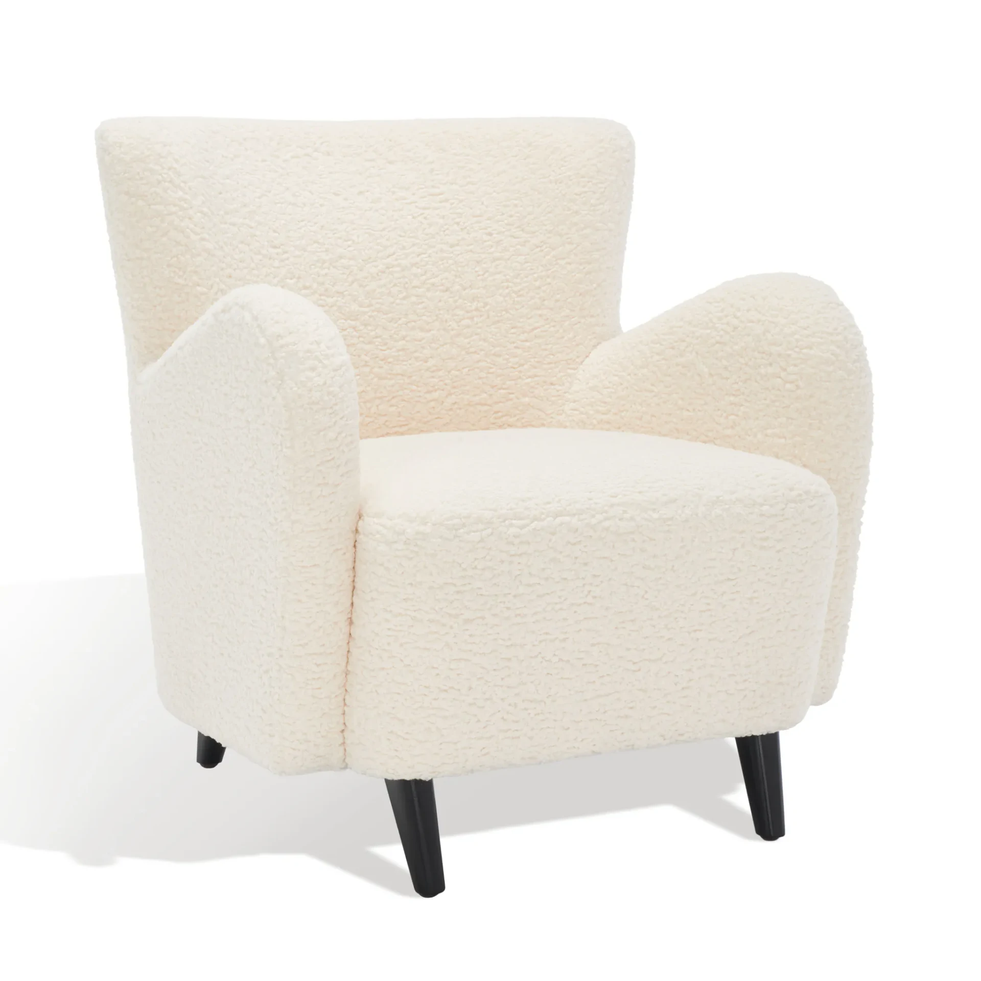 Rayanne Modern Wingback Chair in Ivory