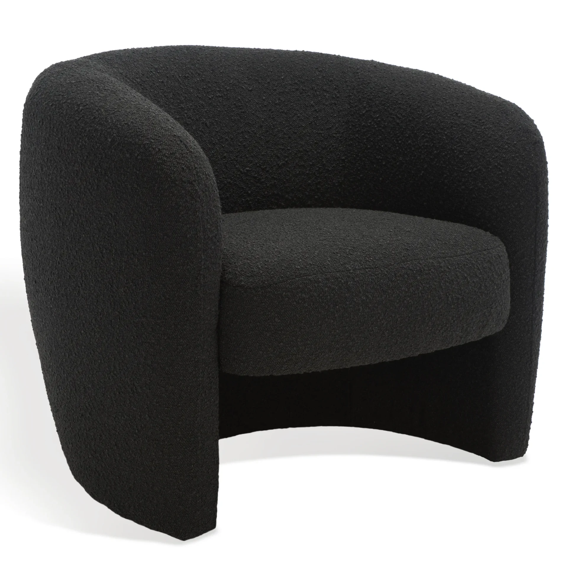 Everly Barrel Back Accent Chair in Black