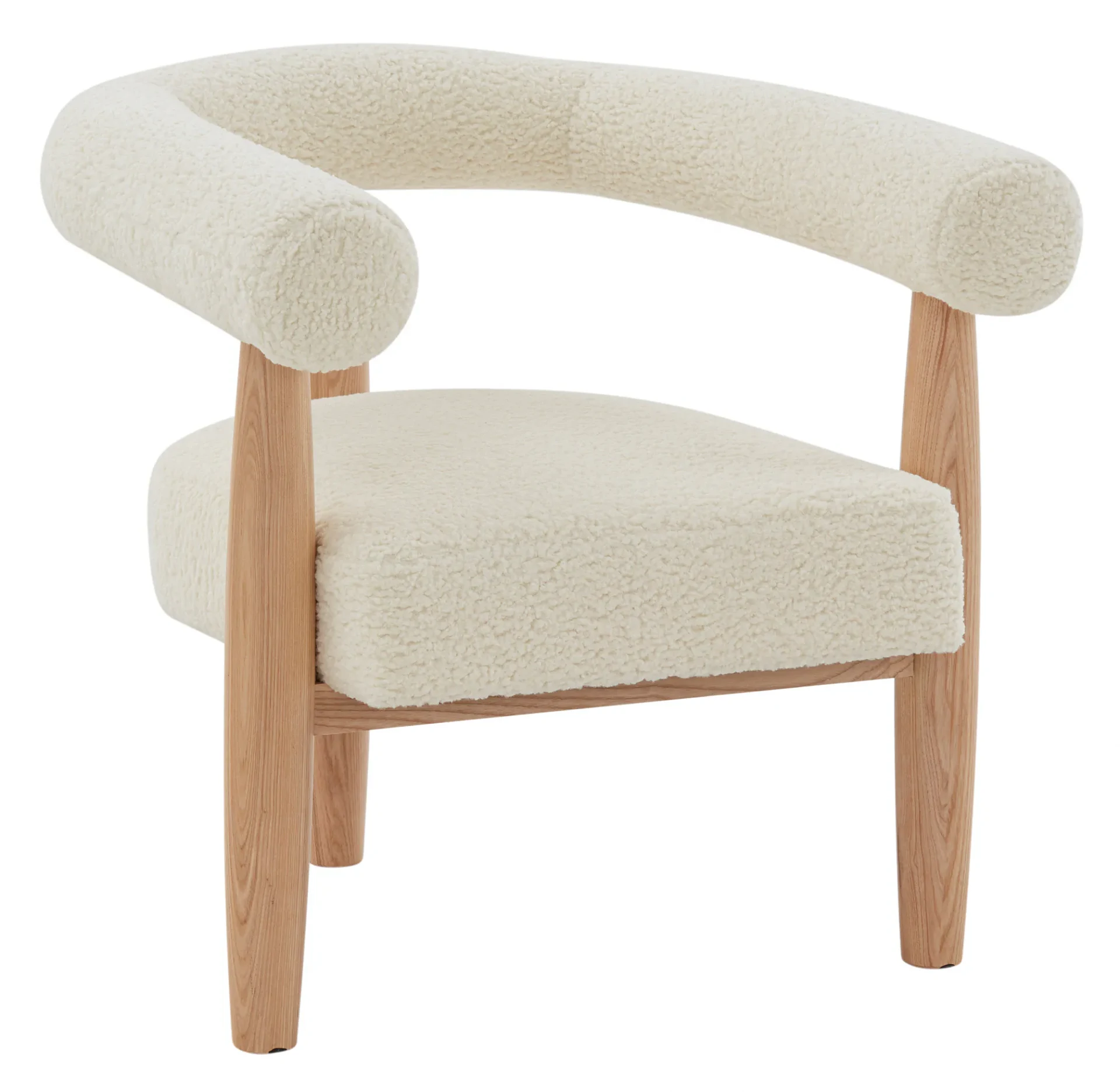 Jackie Curved Back Accent Chair in White / Black