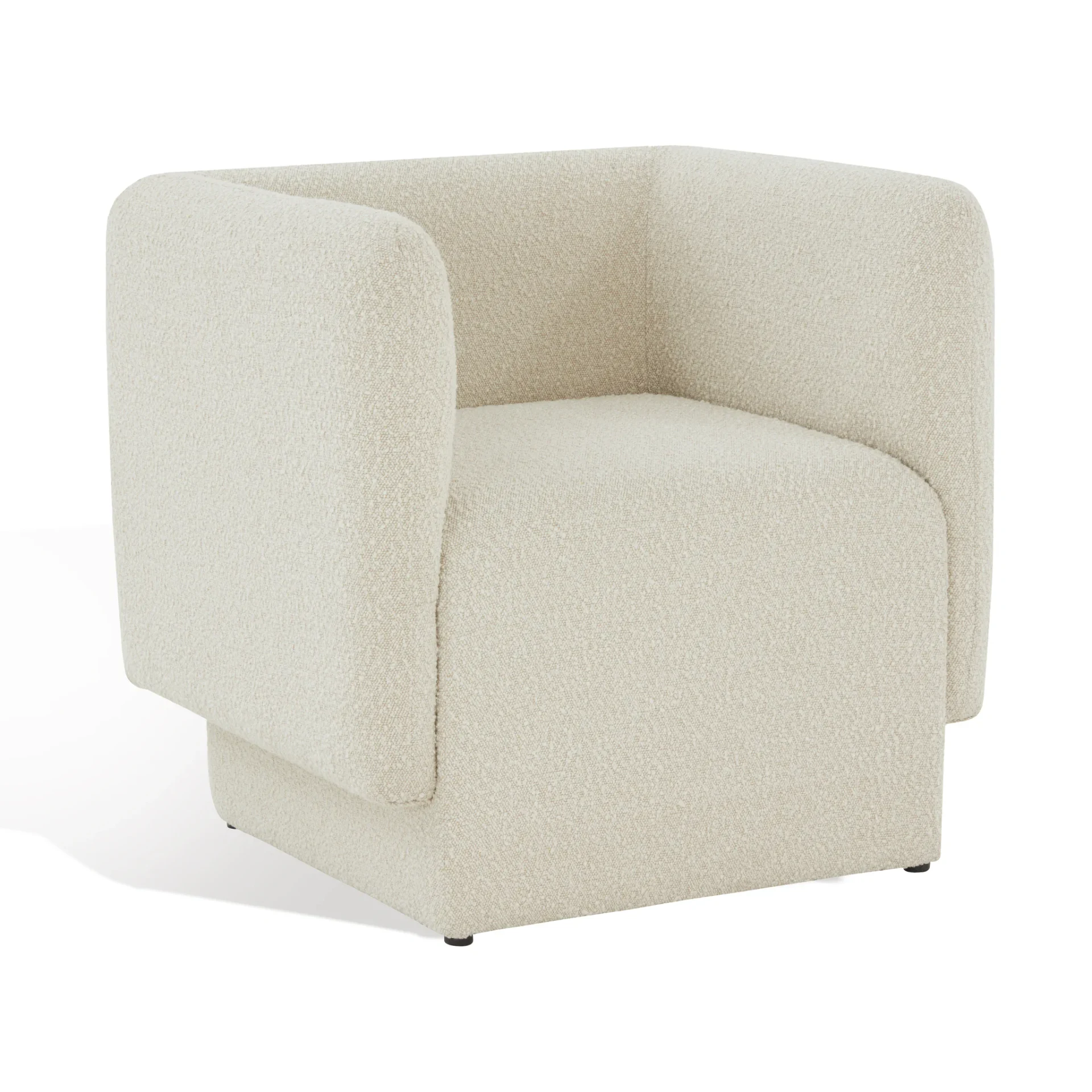 Nene Boucle Barrel Back Chair in Cream