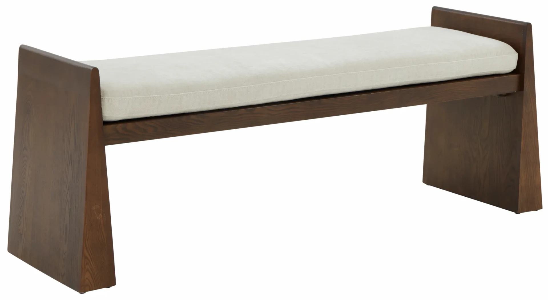 Blanchette Wood Bench in Cream / Walnut