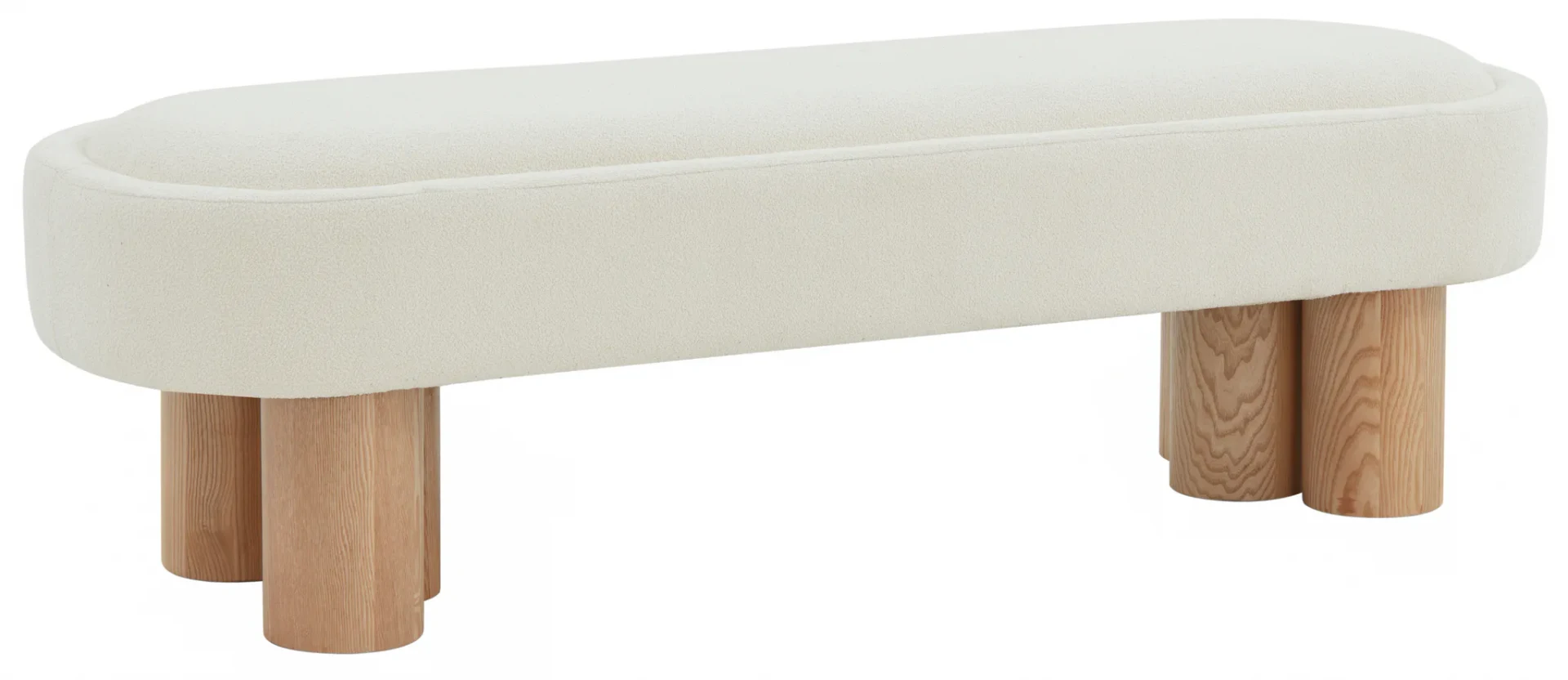 Katianna Boucle Bench in Ivory / Natural