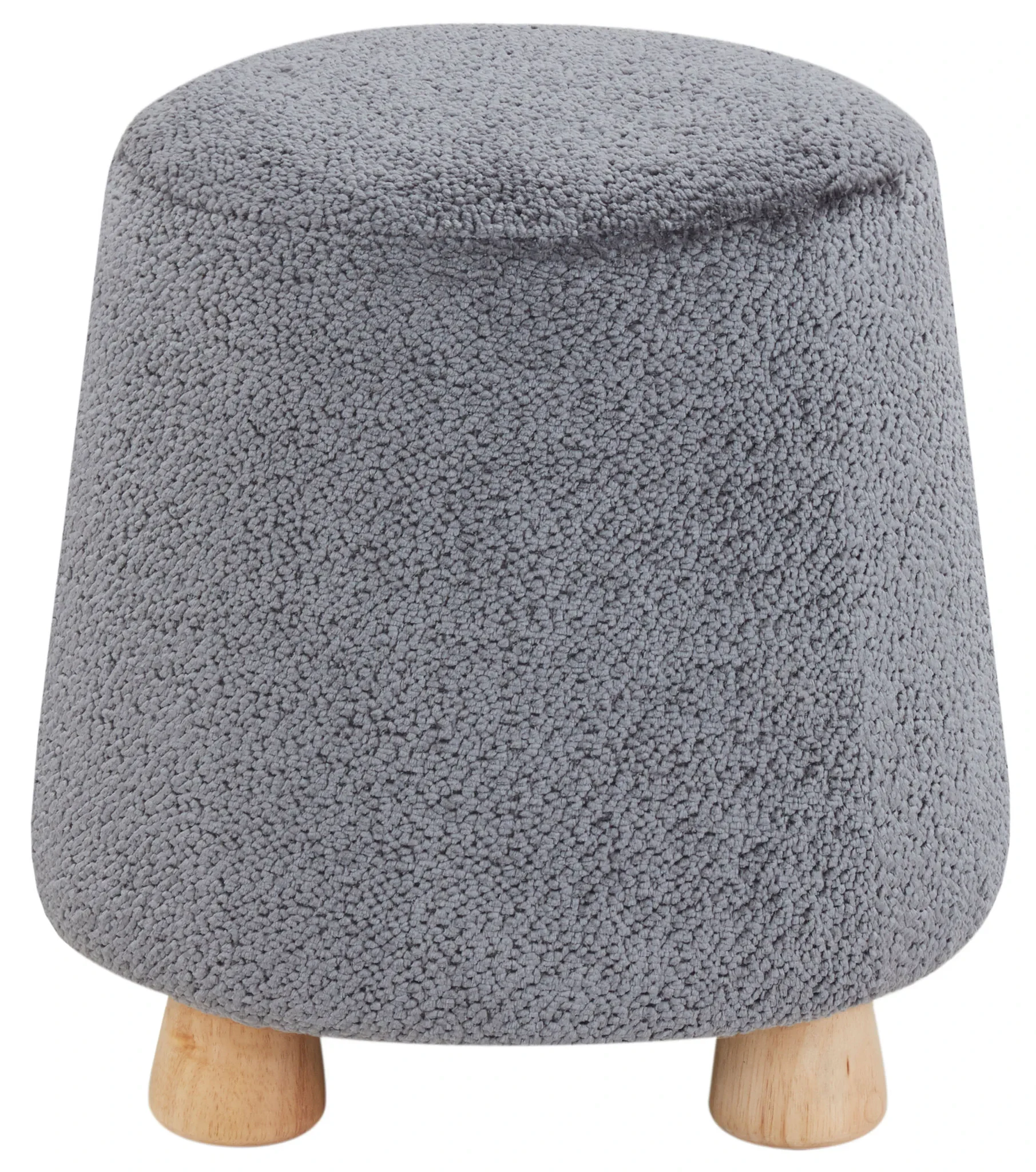 Denison Round Chenille Ottoman in Dark Gray / Natural