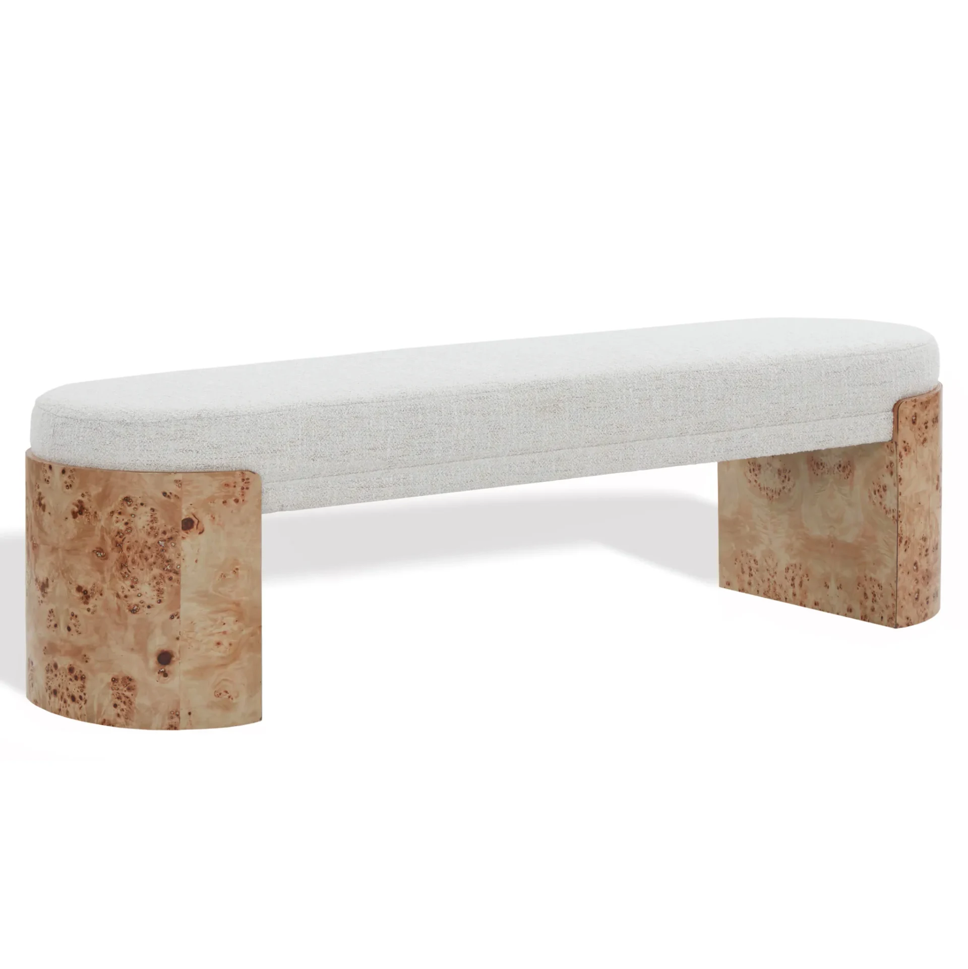 Nessabella Burl Leg Bench in Burl / White