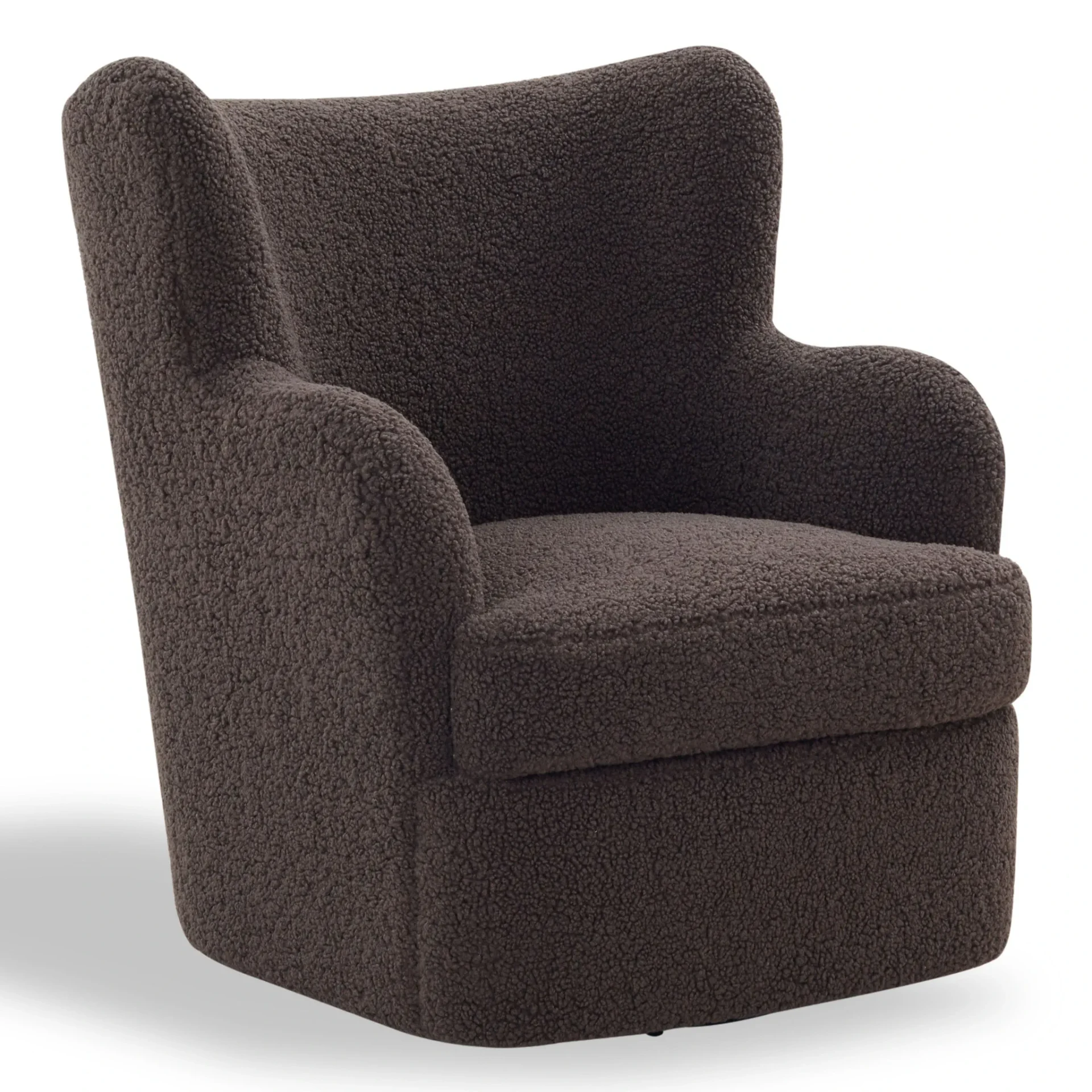 Rainier Teddy Swivel Chair in Dark Brown