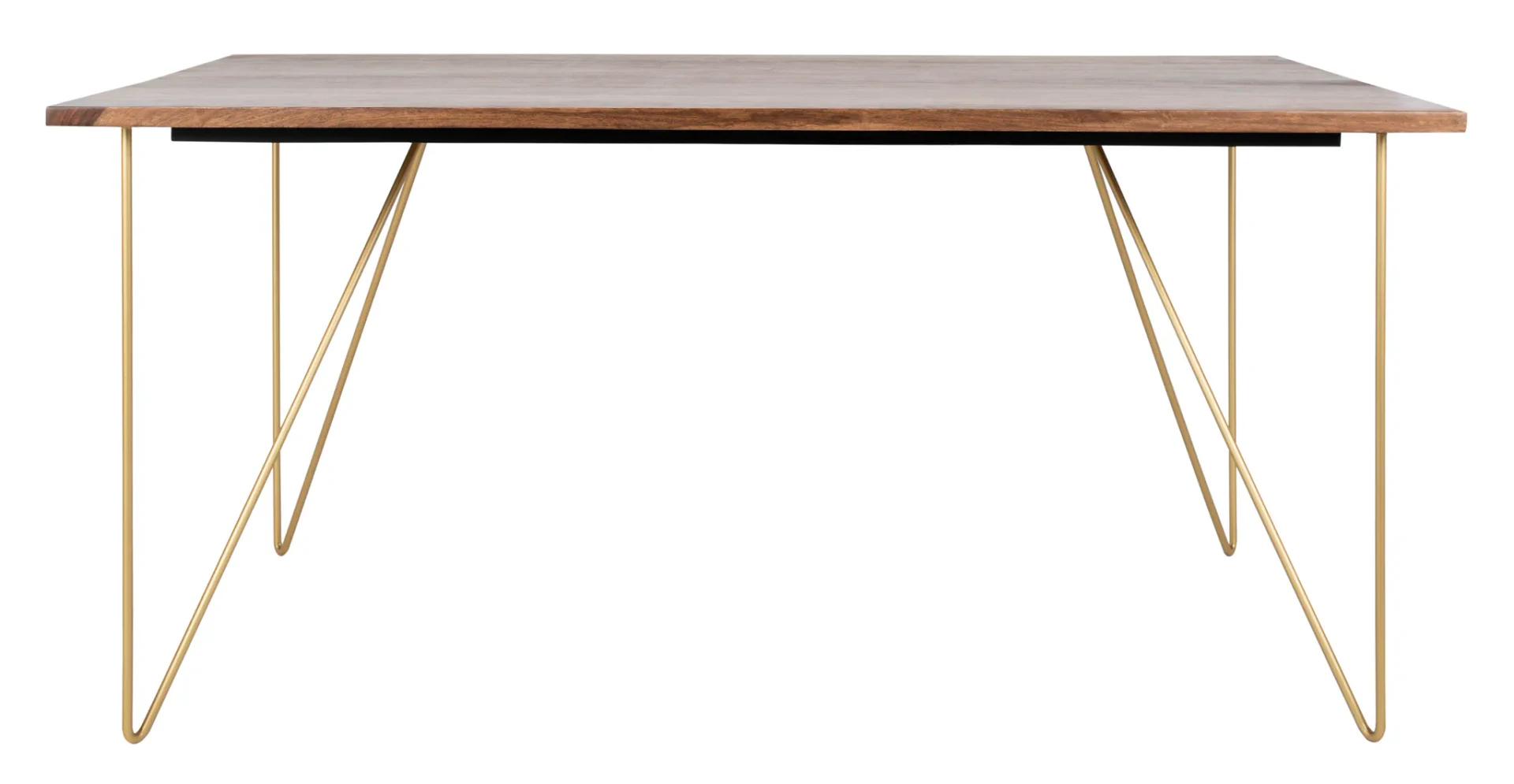 Captain Wood Dining Table in Walnut / Brass