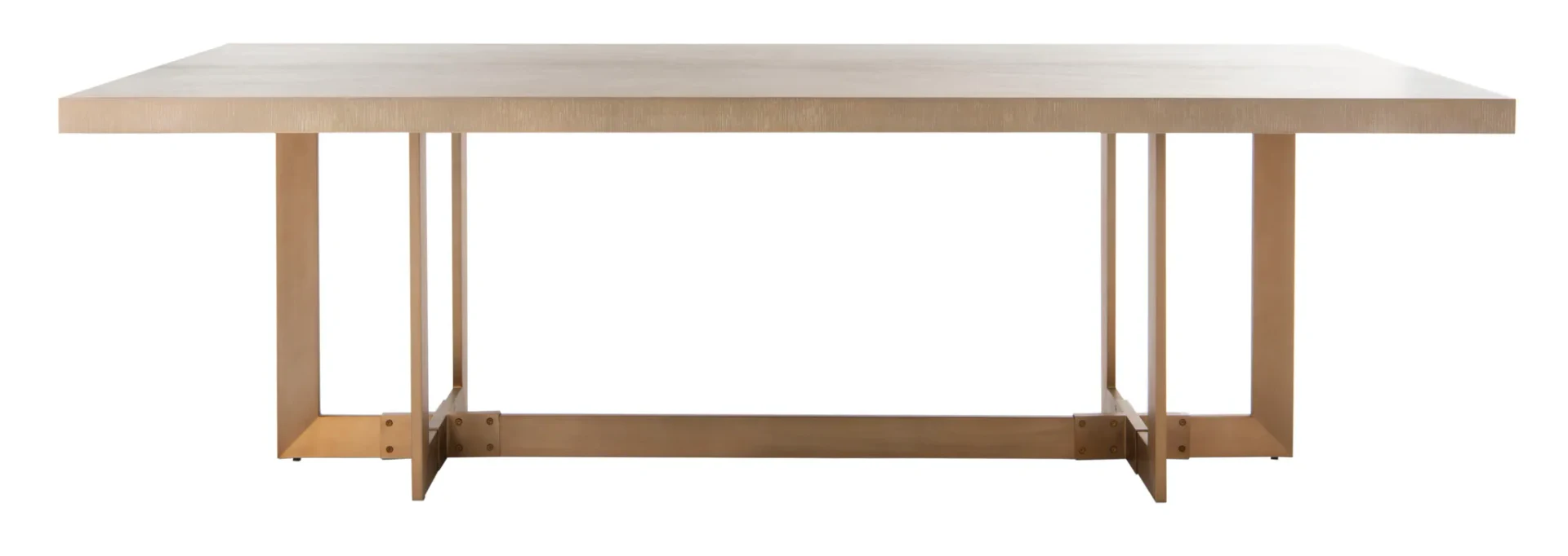 Quinn Dining Table in Gray Oak / Brass