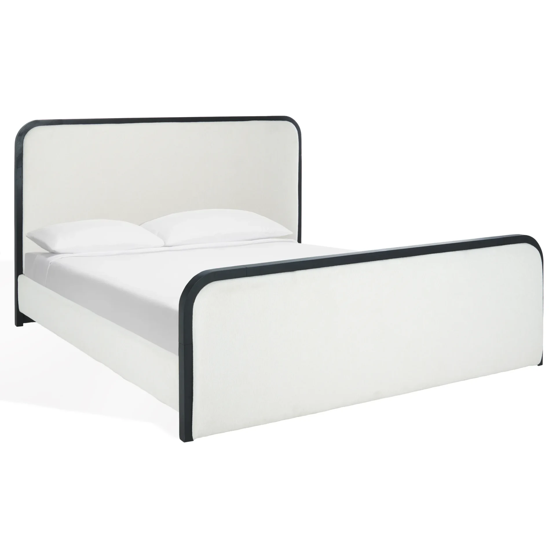 Karolina Boucle Bed in Ivory / Black
