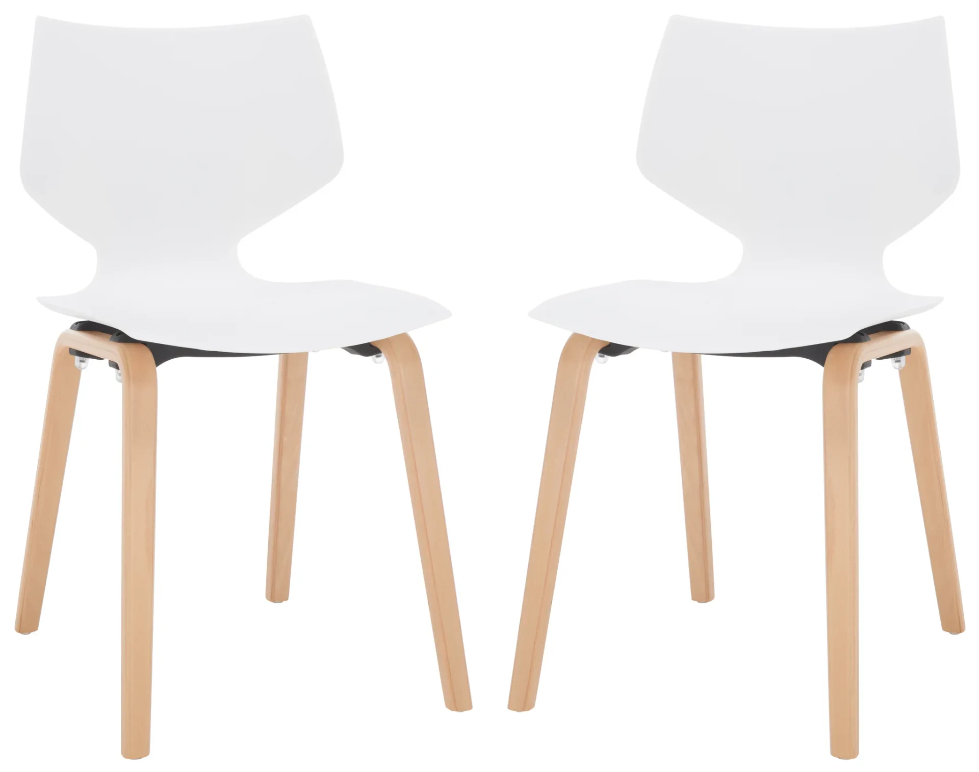 Darnel Molded Plastic Dining Chair (Set of 2) in Black / Natural