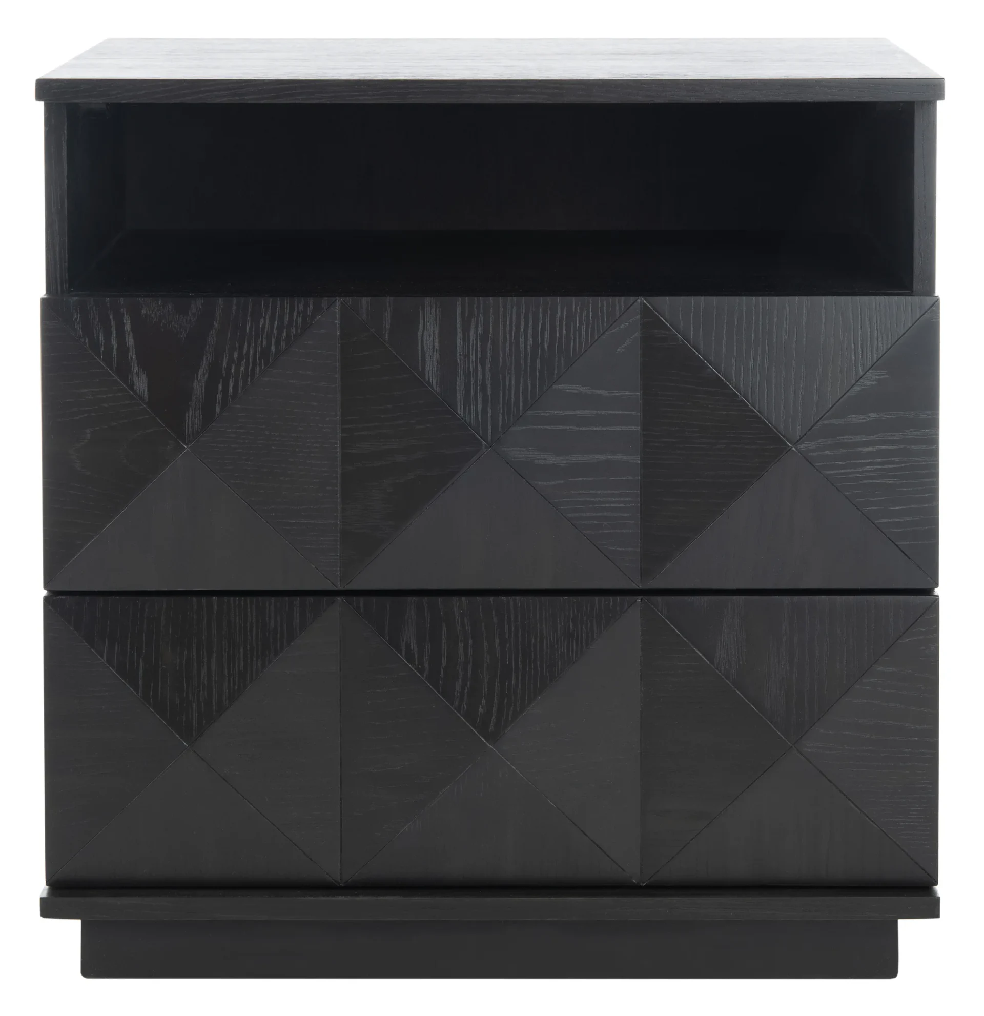 Patty Two-Drawer Nightstand in Black