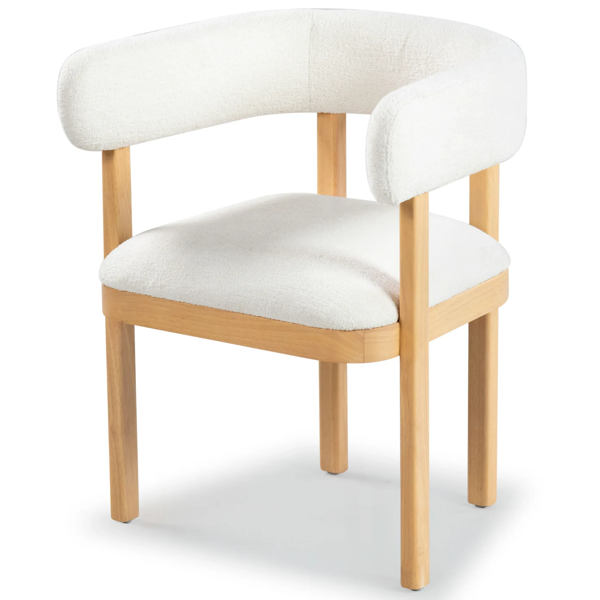 Trystan Boucle Arm Chair in Ivory / Natural