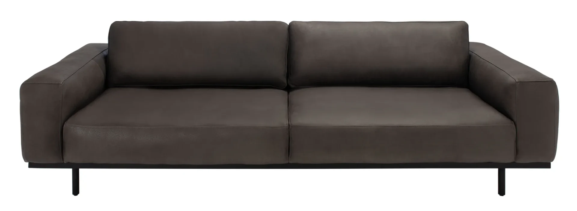 Elyssa Leather Sofa in Graphite