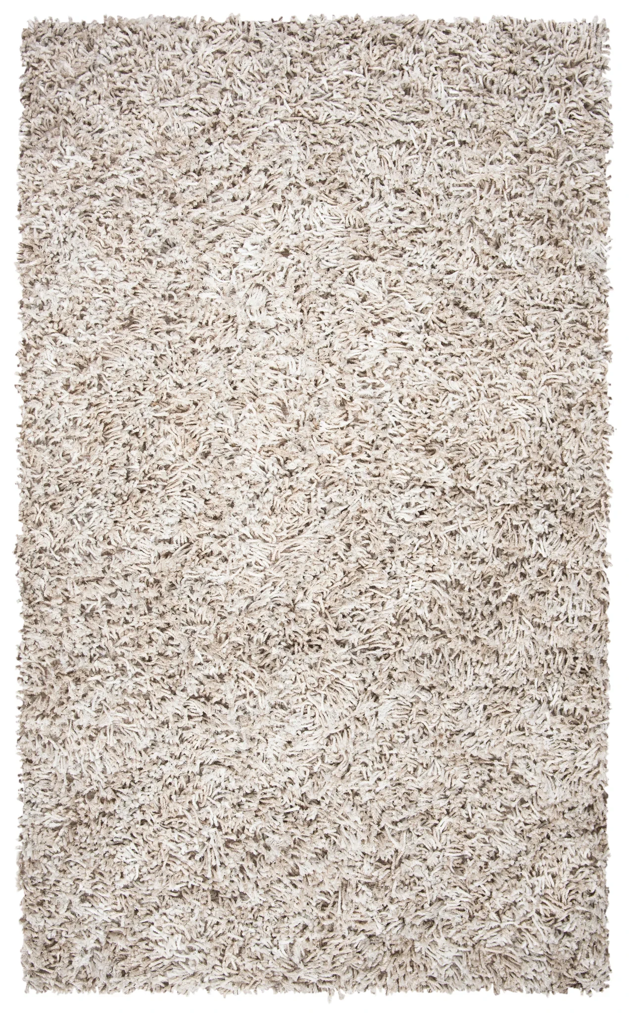 Rio Solid Hand-Loomed Shag Rug in Beige / Ivory