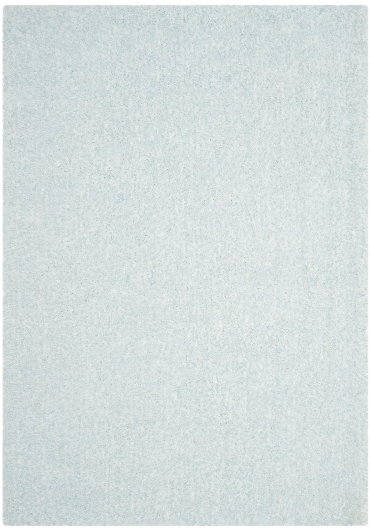 Toronto Solid Hand-Tufted Shag Rug in Ivory / Aqua