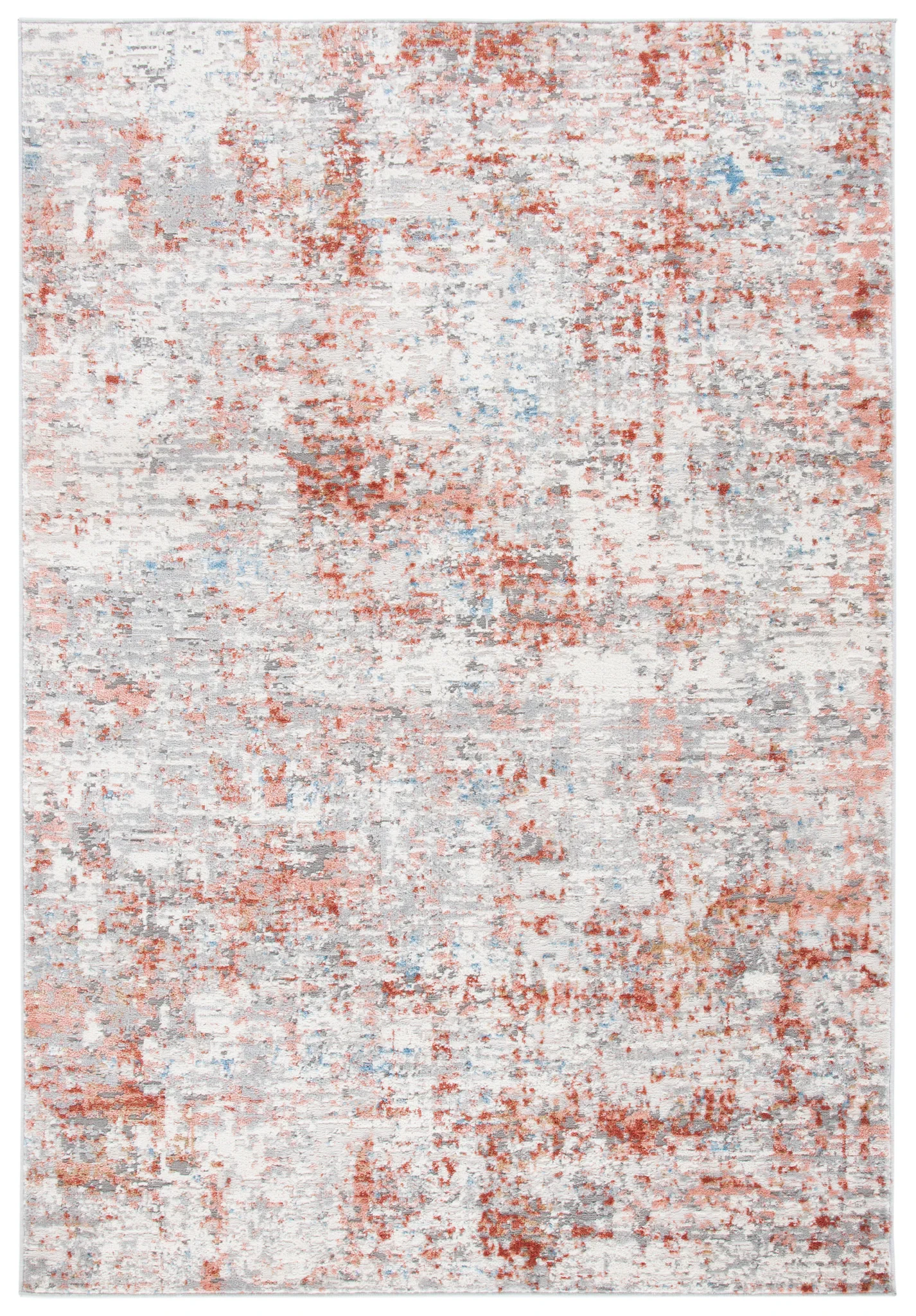 Shivan Abstract Mottled Rug in Ivory / Rust