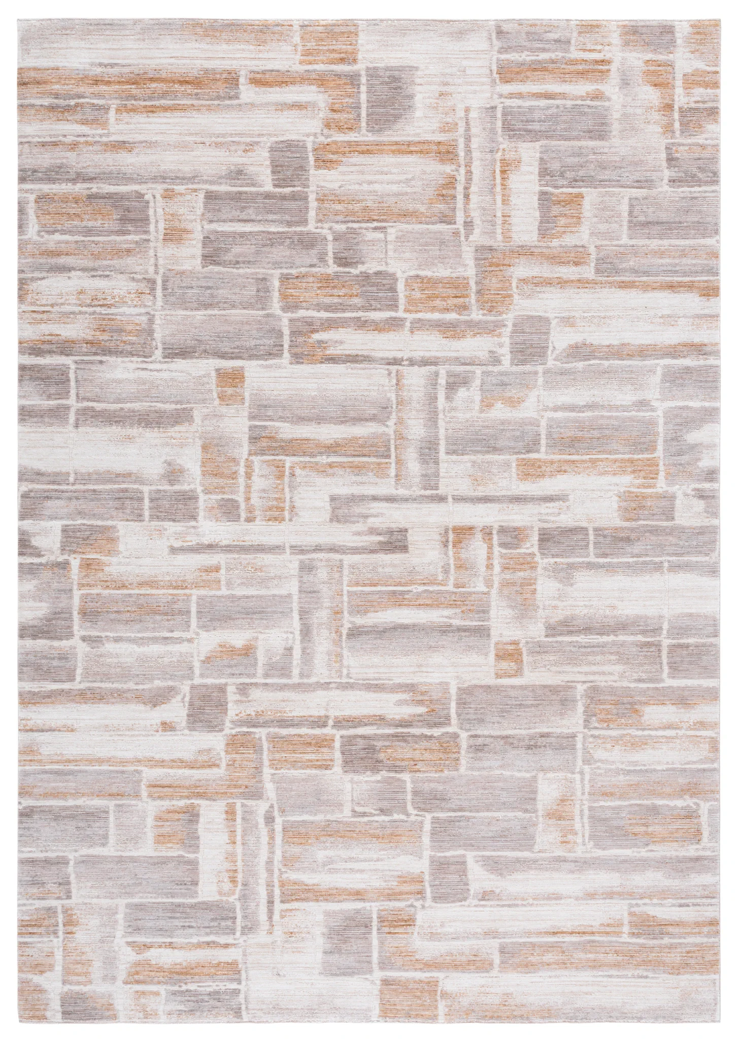 Signature Sloane Abstract Block Rug in Beige / Gray