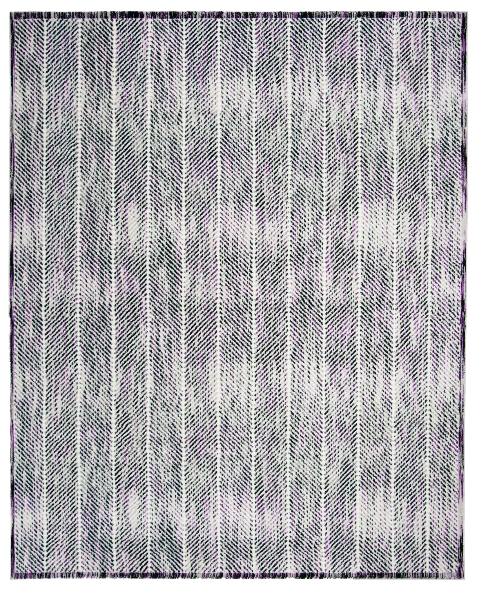 Skyler Herringbone Rug in Gray / Purple