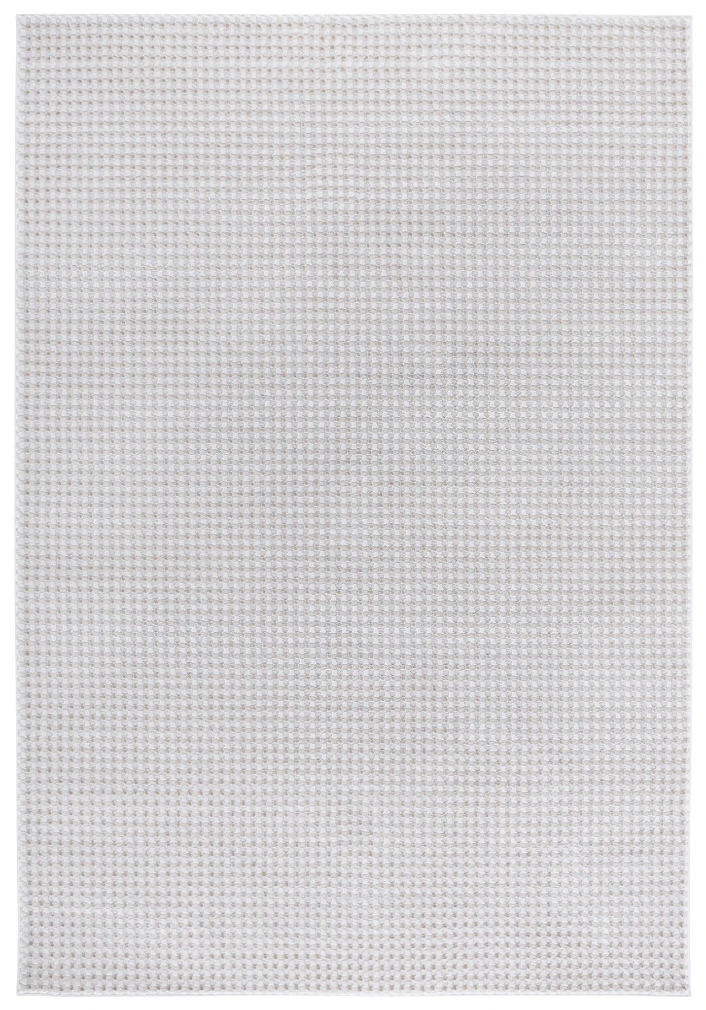 Slate Checkerboard Rug in Beige / Ivory Gray