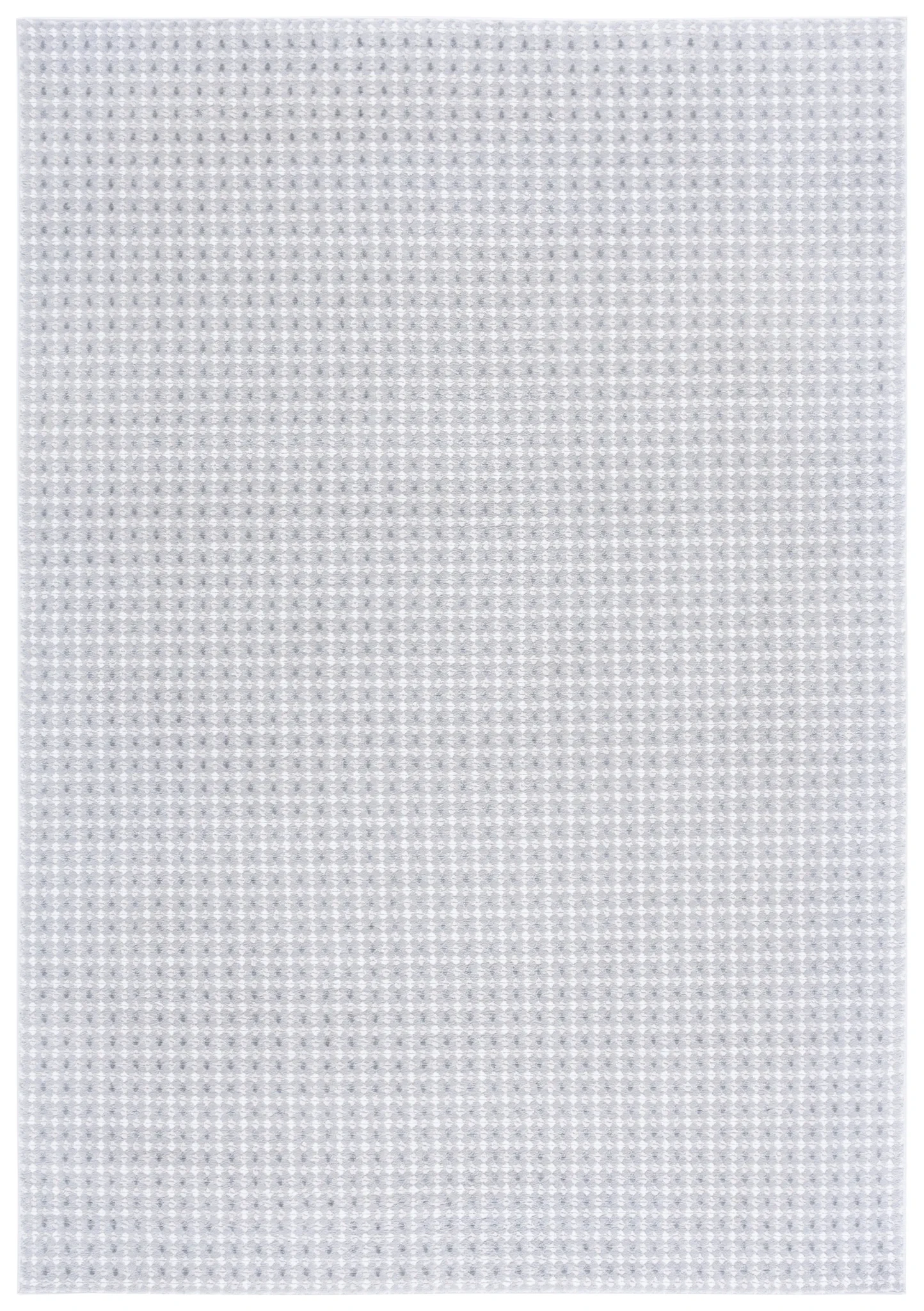 Slate Grid Rug in Gray / Ivory