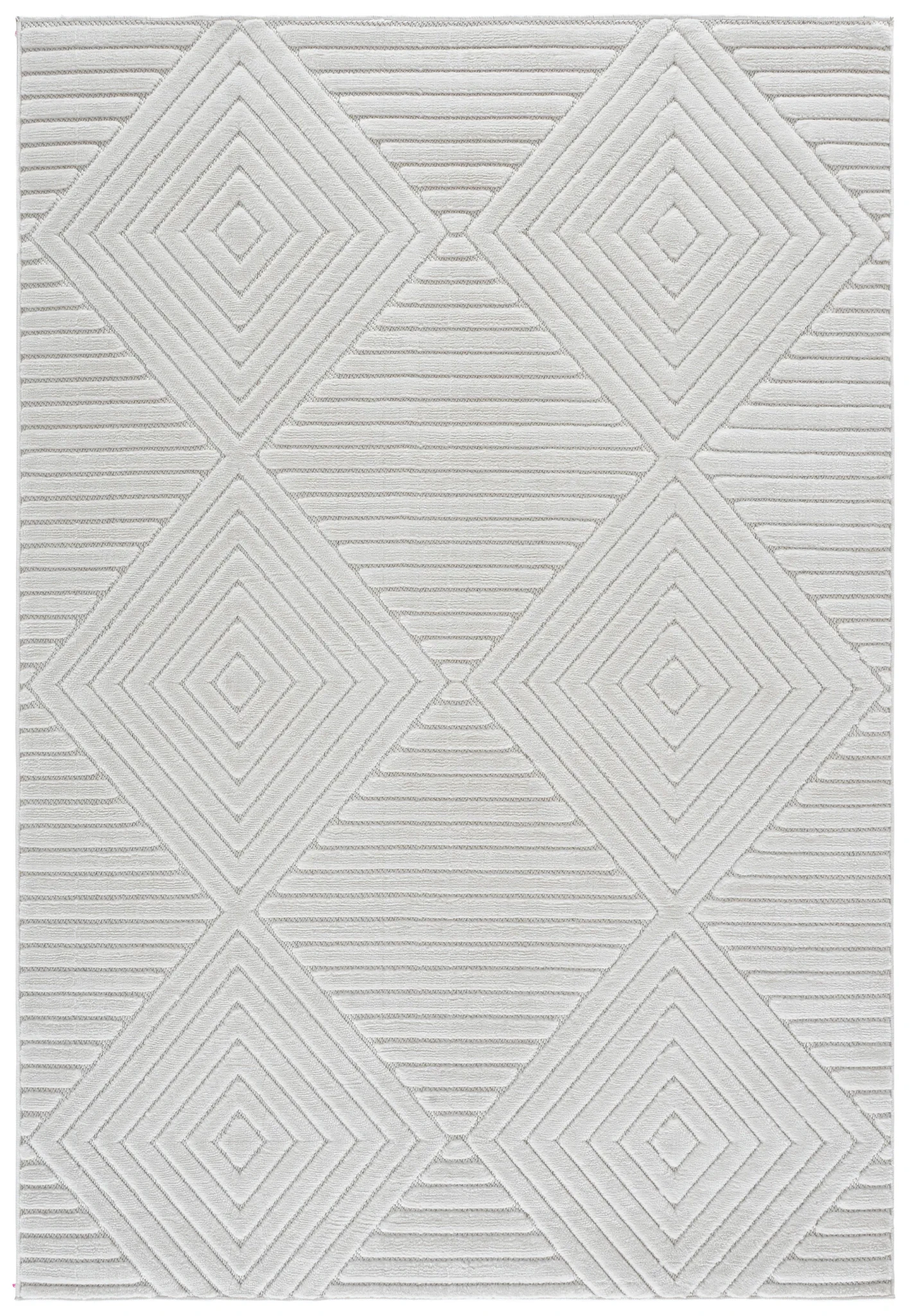 Selena Diamond Ribbed Rug in Ivory