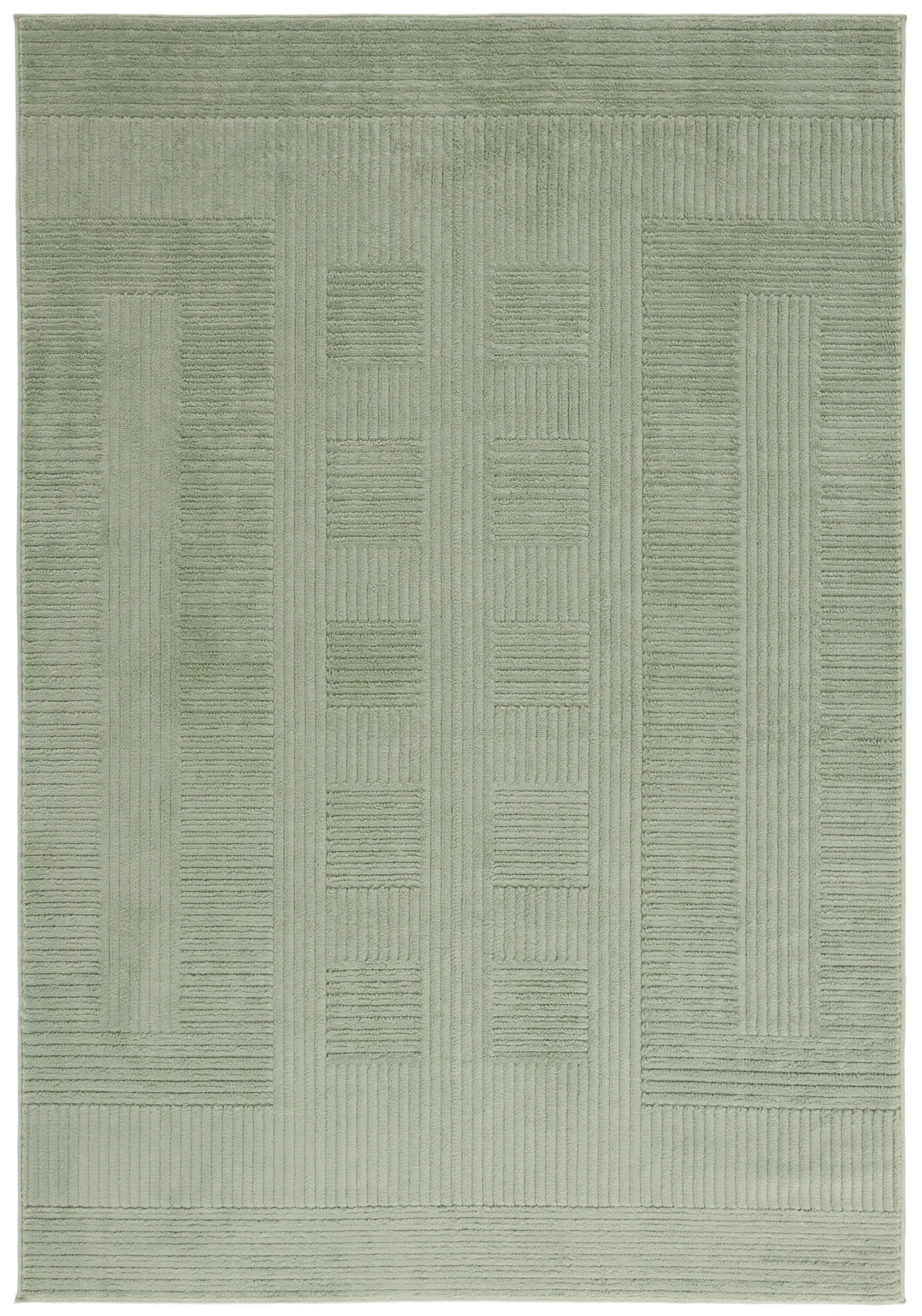 Selena Carved Geometric Rug in Green