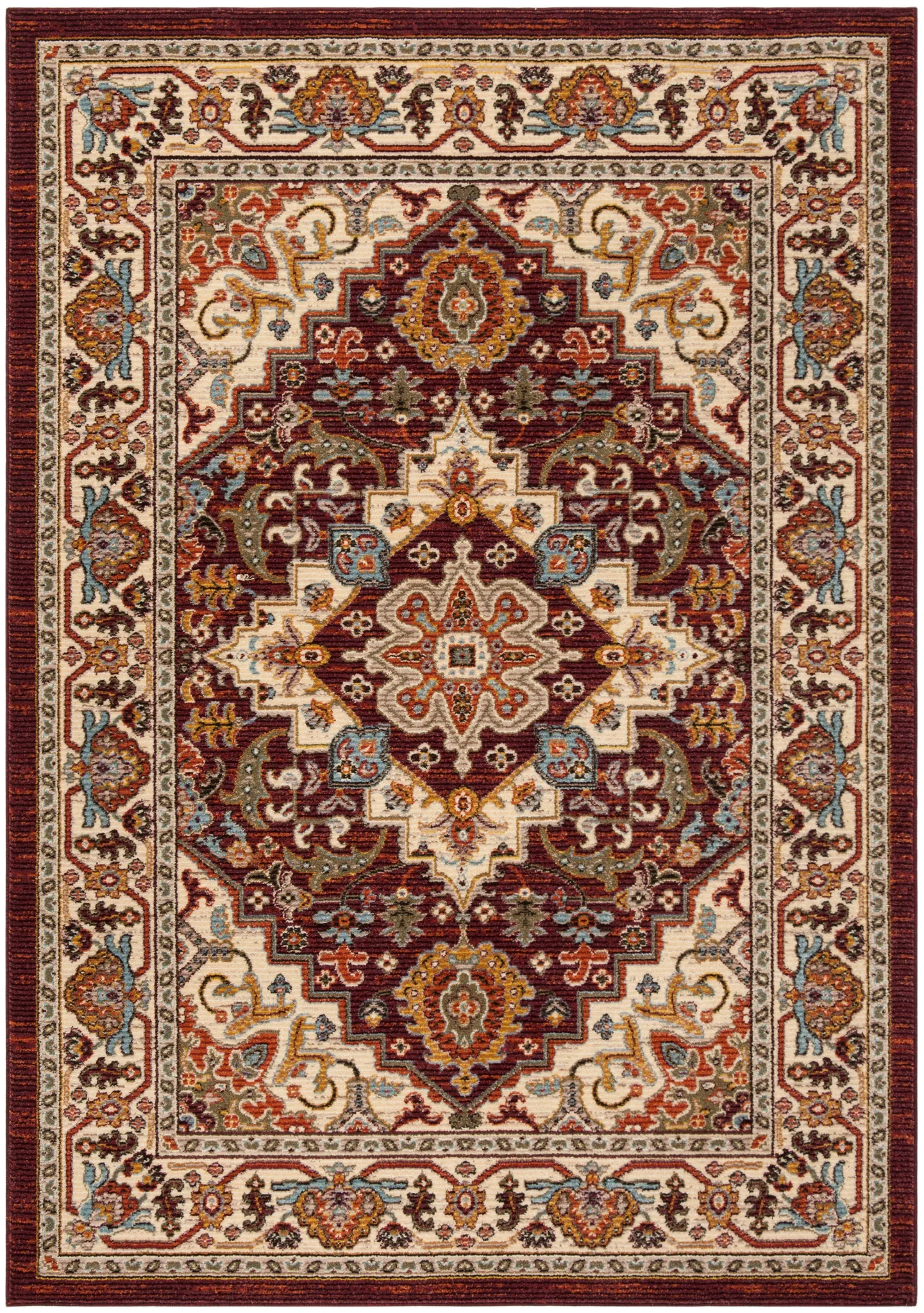 Summit Medallion Rug in Red / Cream