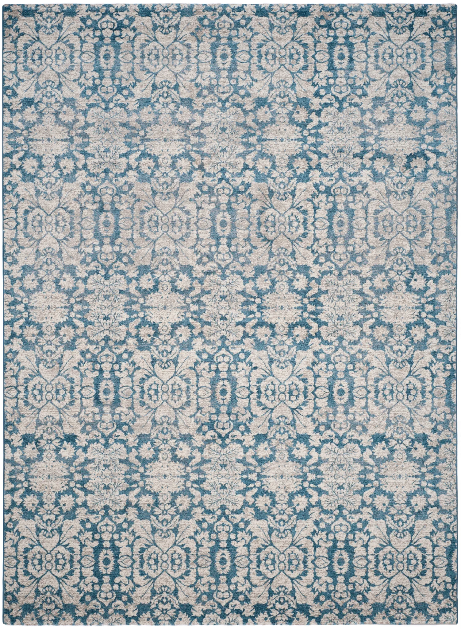 Sofia Damask Rug in Blue / Beige