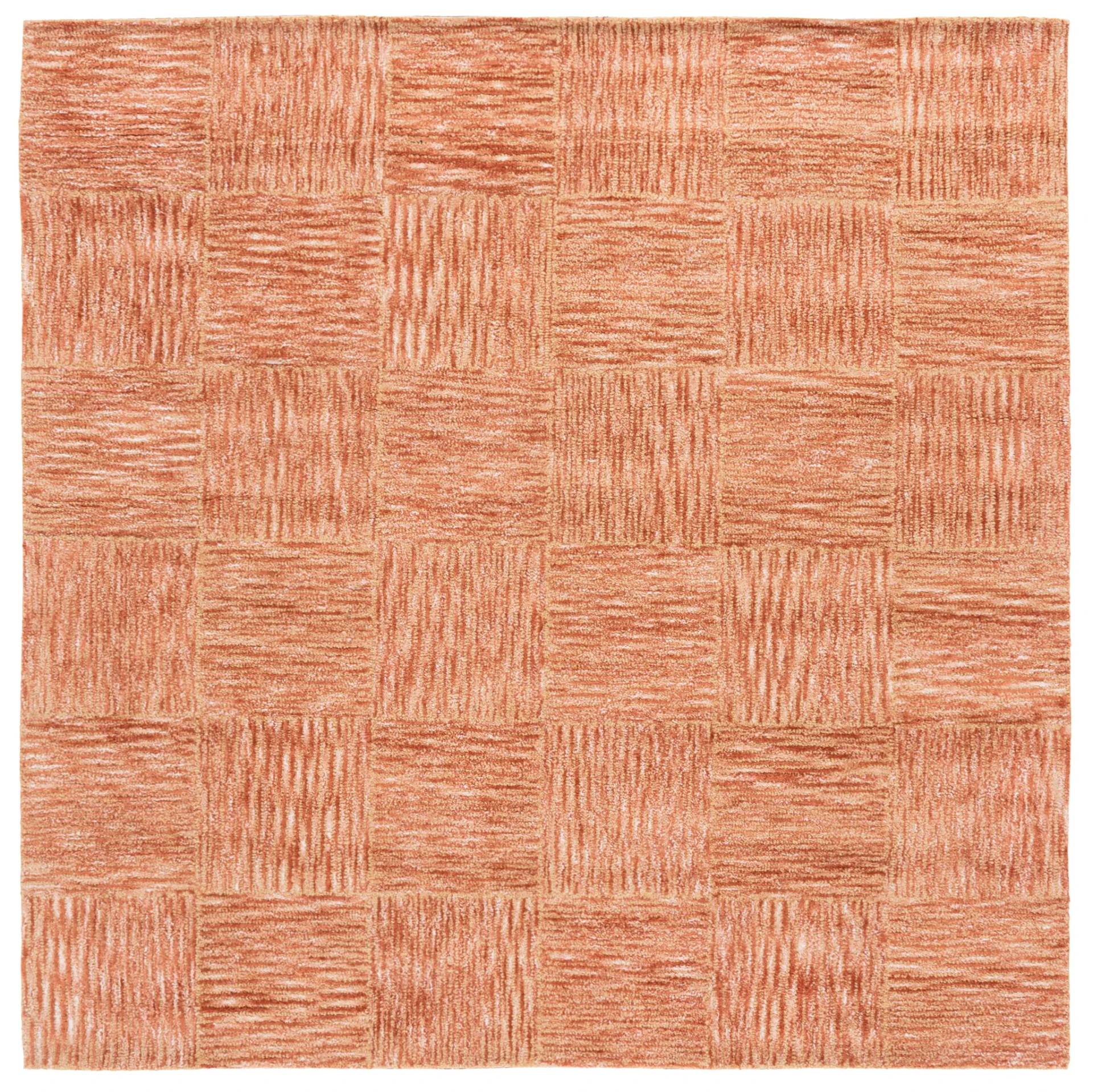 Soho Checkerboard Hand-Tufted Rug in Rust