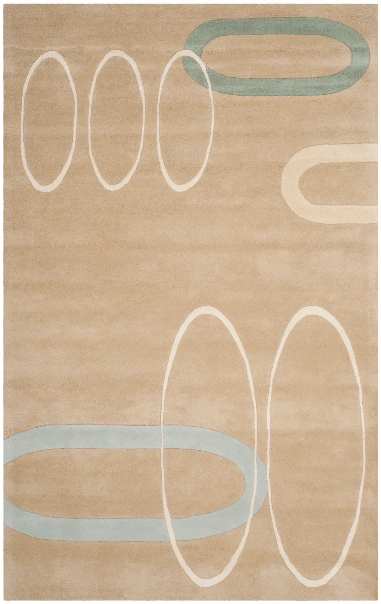 Soho Retro Loop Hand-Tufted Wool Rug in Beige