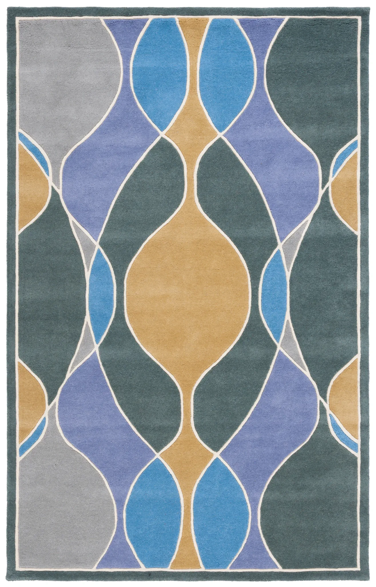 Soho Interlocking Waves Hand-Tufted Rug in Multicolor