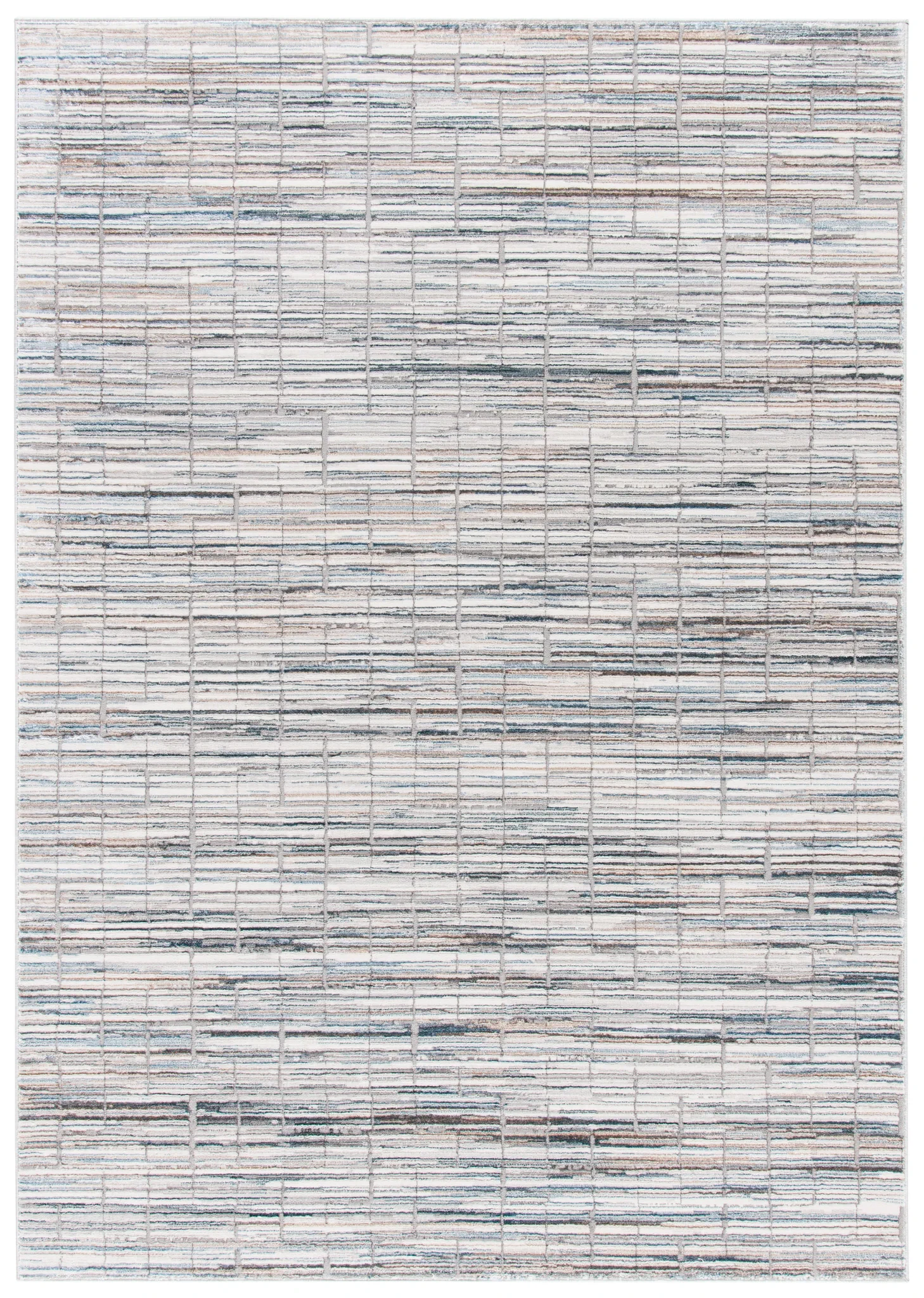 Sonoma Linear Grid Rug in Gray / Ivory