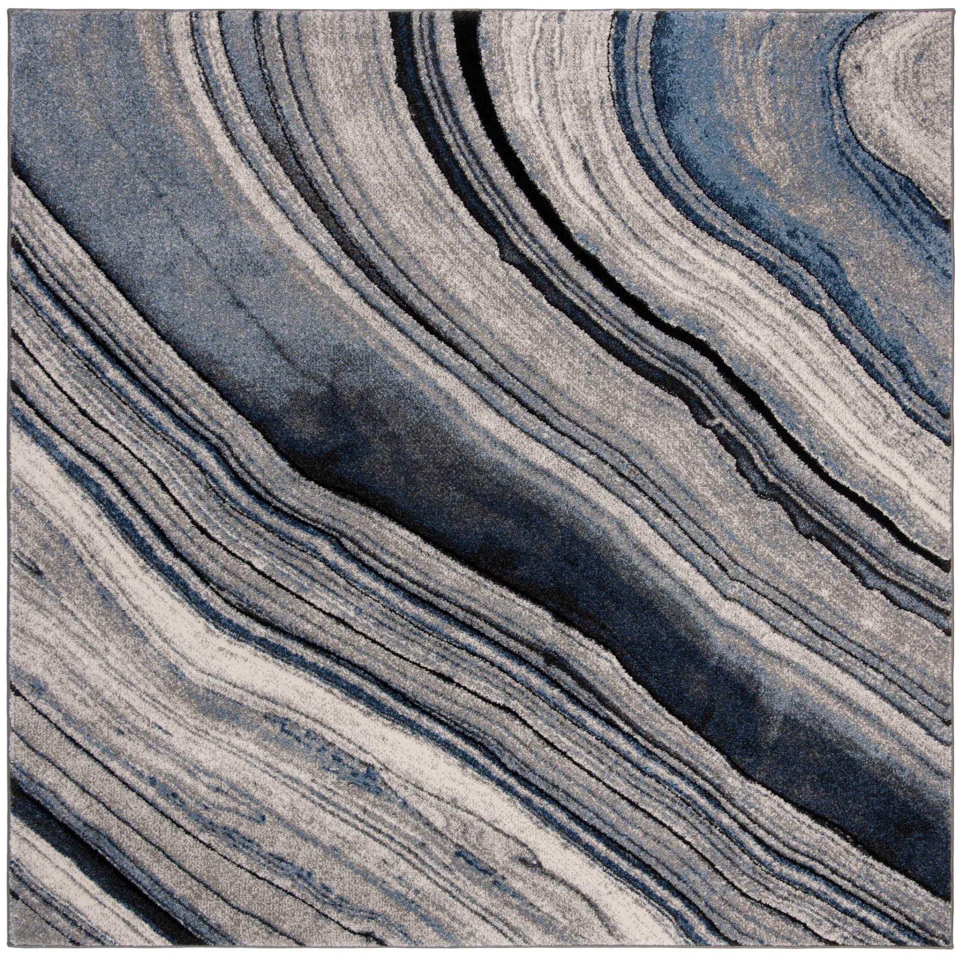 Spirit Marble Swirl Rug in Blue / Gray