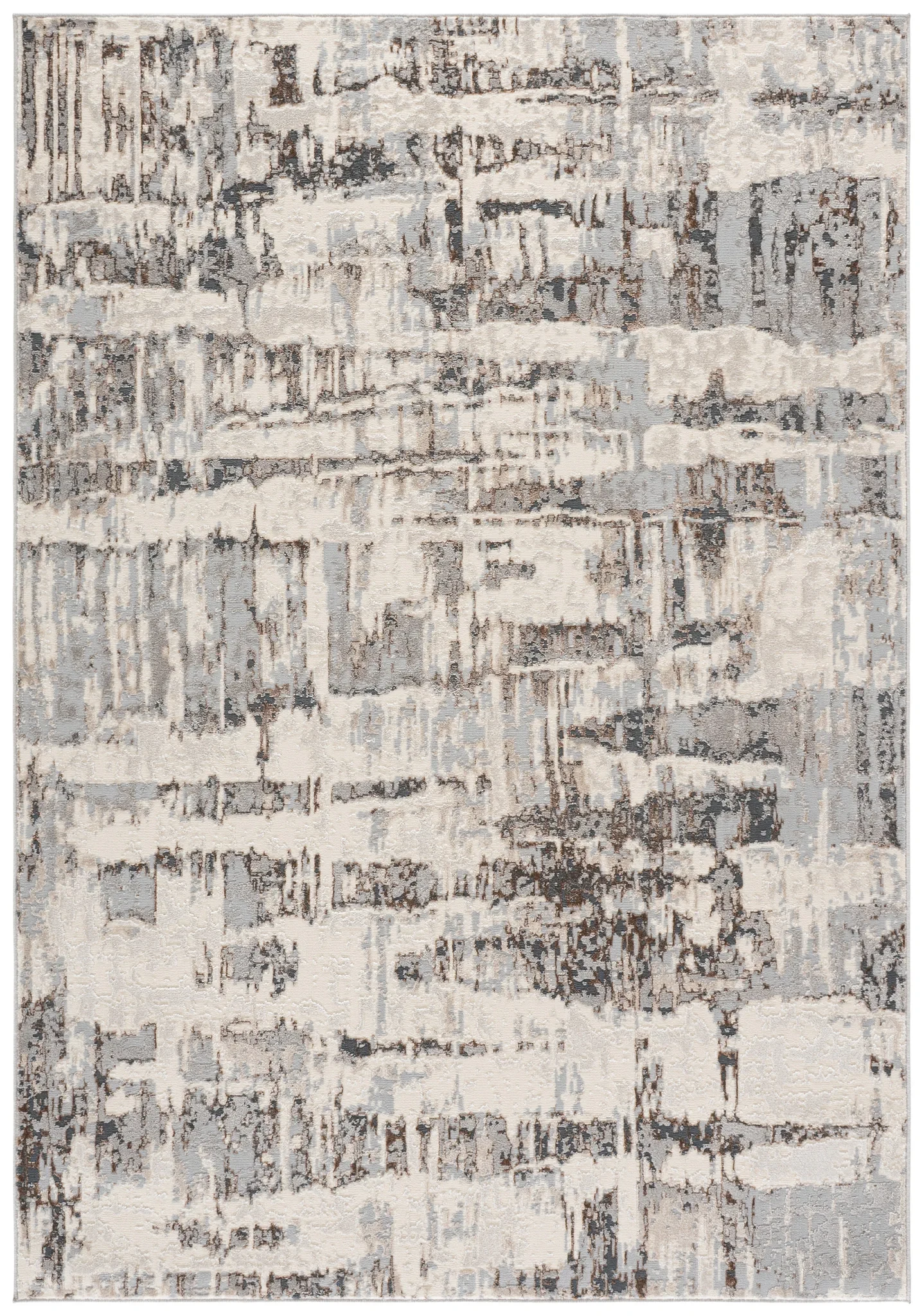 Spectrum Modern Abstract Rug in Ivory / Gray