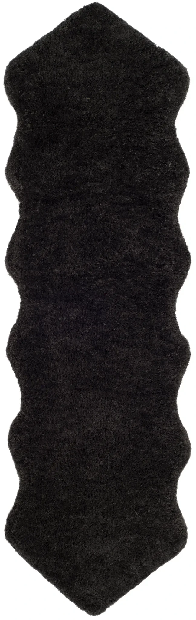 Sheep Hand-Woven Pelt Shag Rug in Charcoal