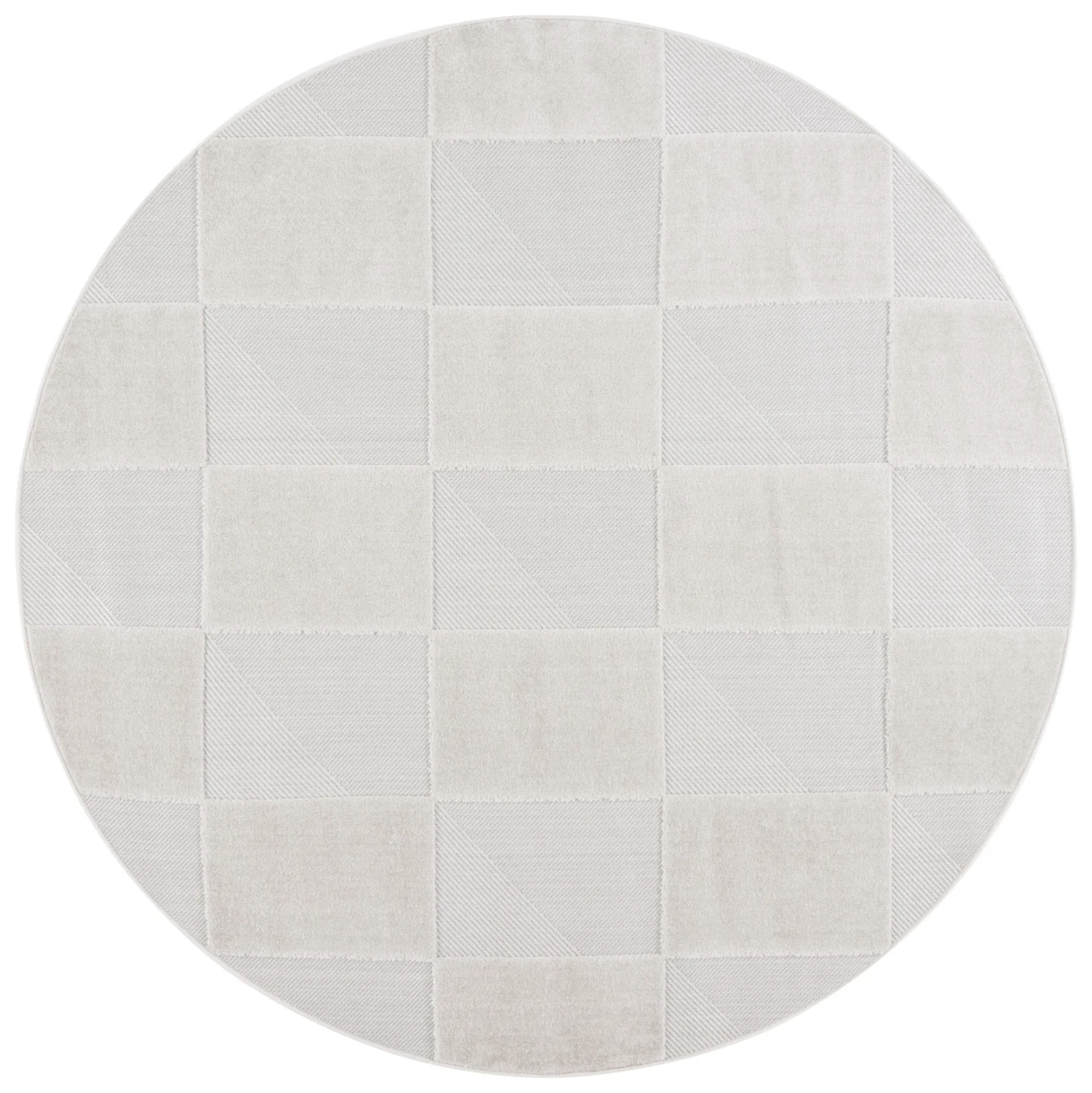 Stella Geometric Block Outdoor Rug in Ivory