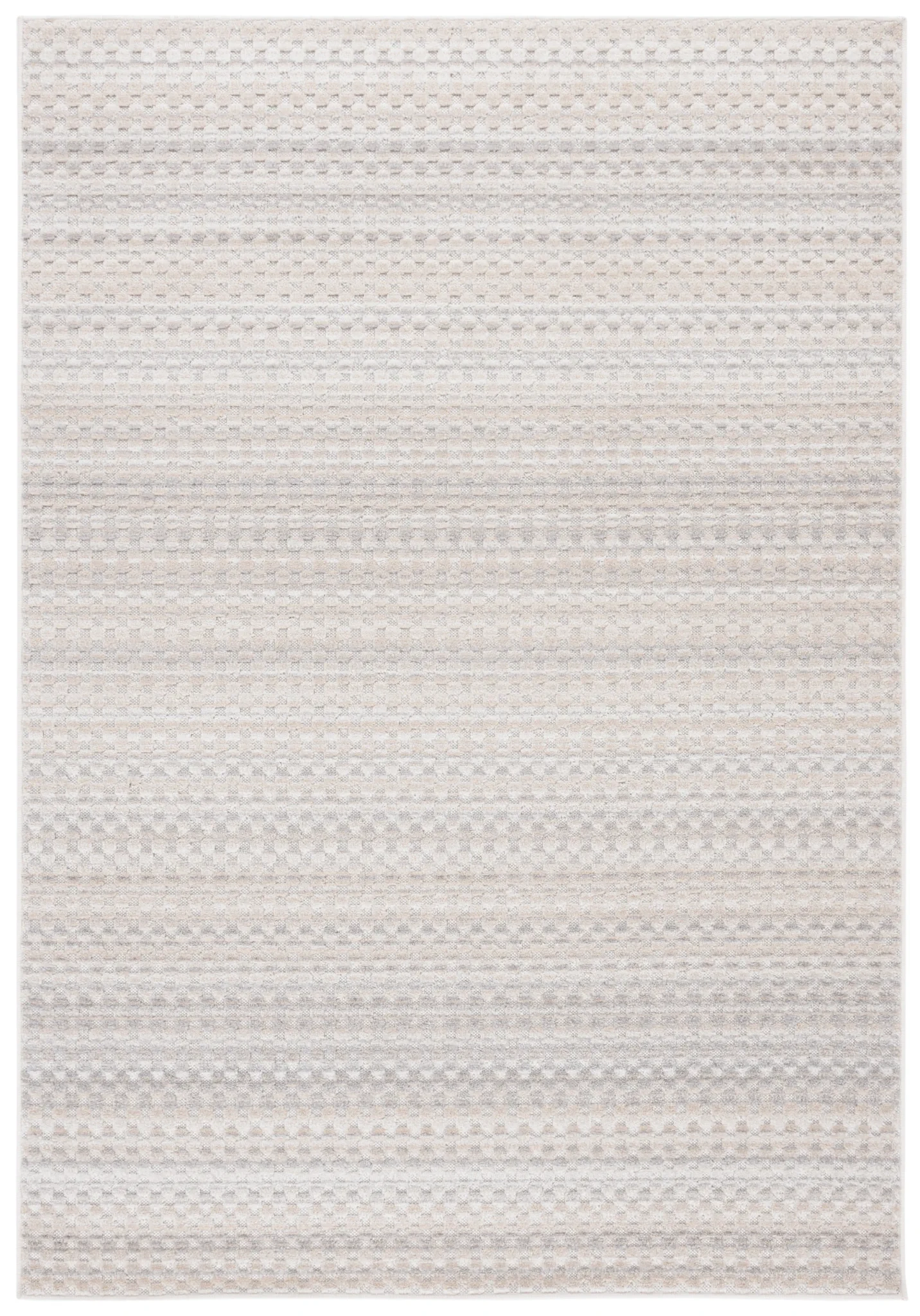 Stella Dotted Stripe Outdoor Rug in Beige / Gray