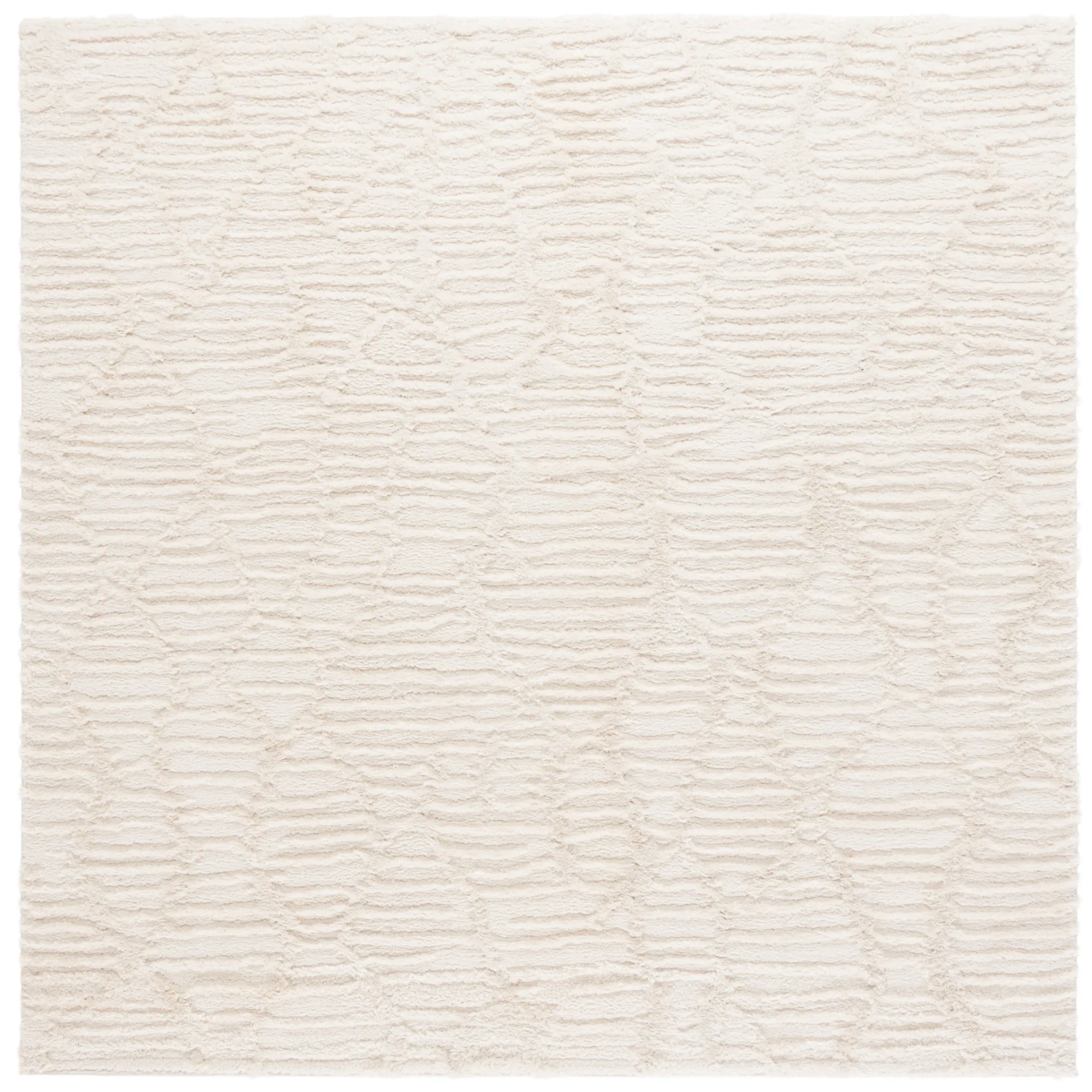 Seattle Shag Ribbed Diamond Rug in Ivory