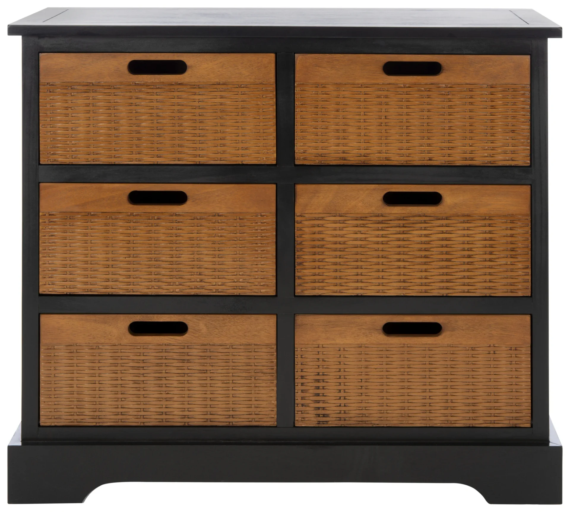Landers Six-Drawer Storage Unit in Honey Brown