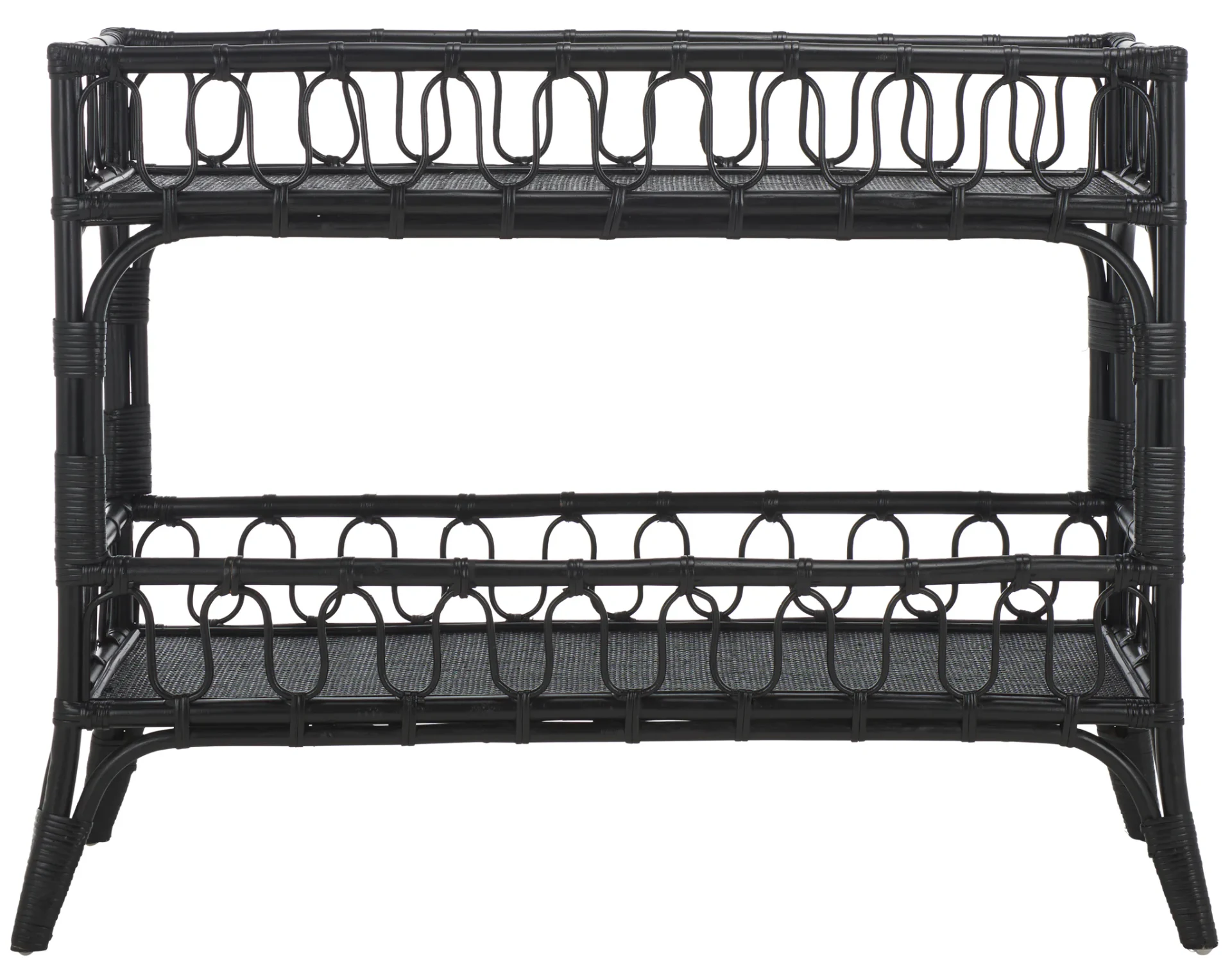 Isaiah Two-Tier Console Table in Black