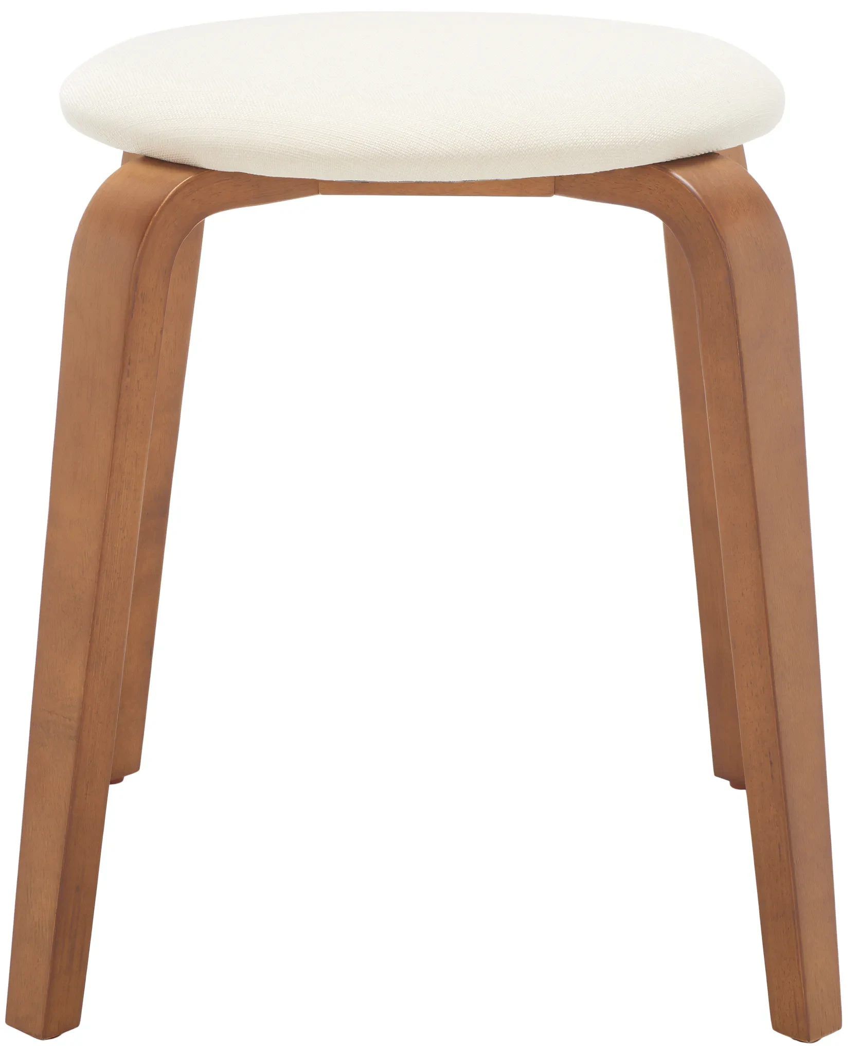 Jo Upholstered Stackable Stool in Walnut / Cream