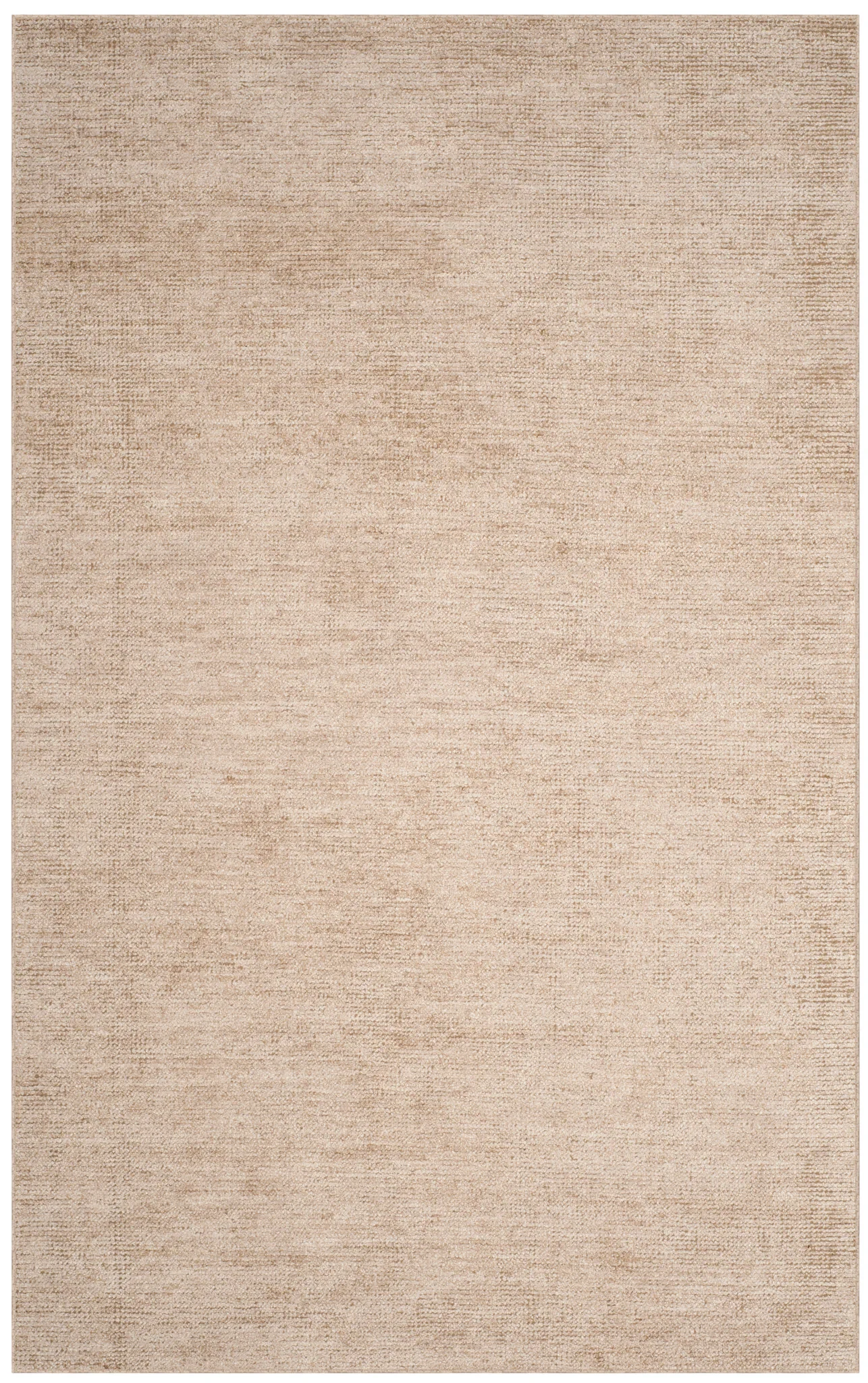 Stone Wash Solid Hand-Knotted Rug in Beige