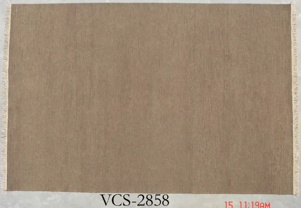 Sumak Solid Ribbed Wool Rug in Mouse / Brown